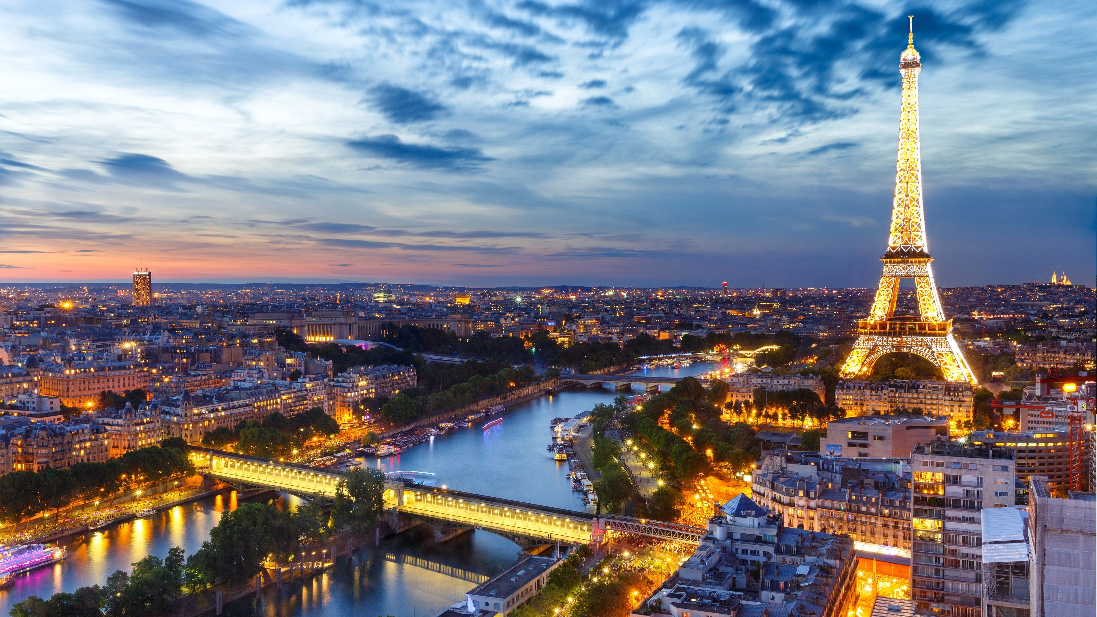 Paris: The capital and most populous city of France. 3840x2160 4K Wallpaper.
