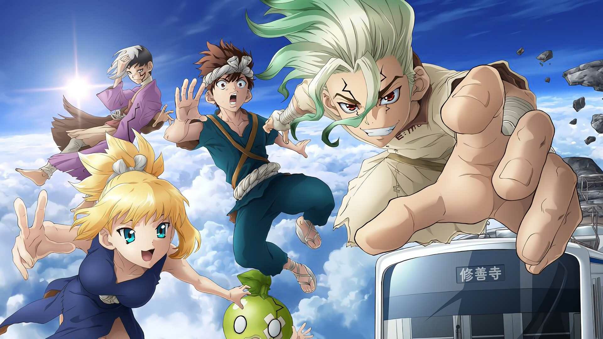 Dr.STONE: A noteworthy anime that educates everyone about science in an interesting way. 1920x1080 Full HD Wallpaper.