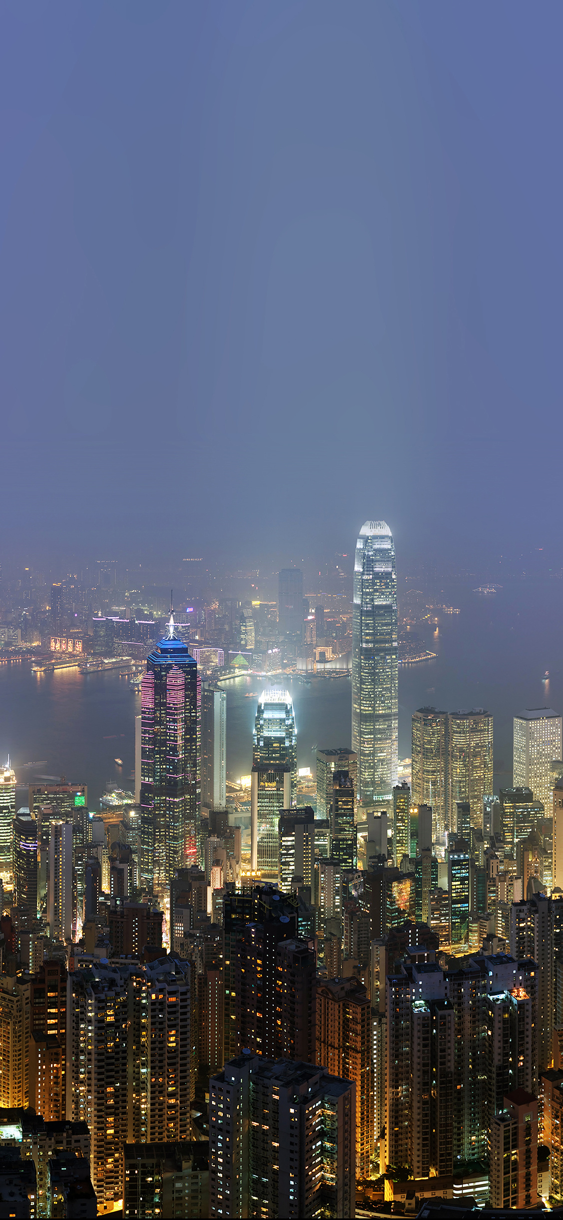 Hong Kong Skyline, Skyline Hongkong, City night live, Skyline at night, 1130x2440 HD Phone