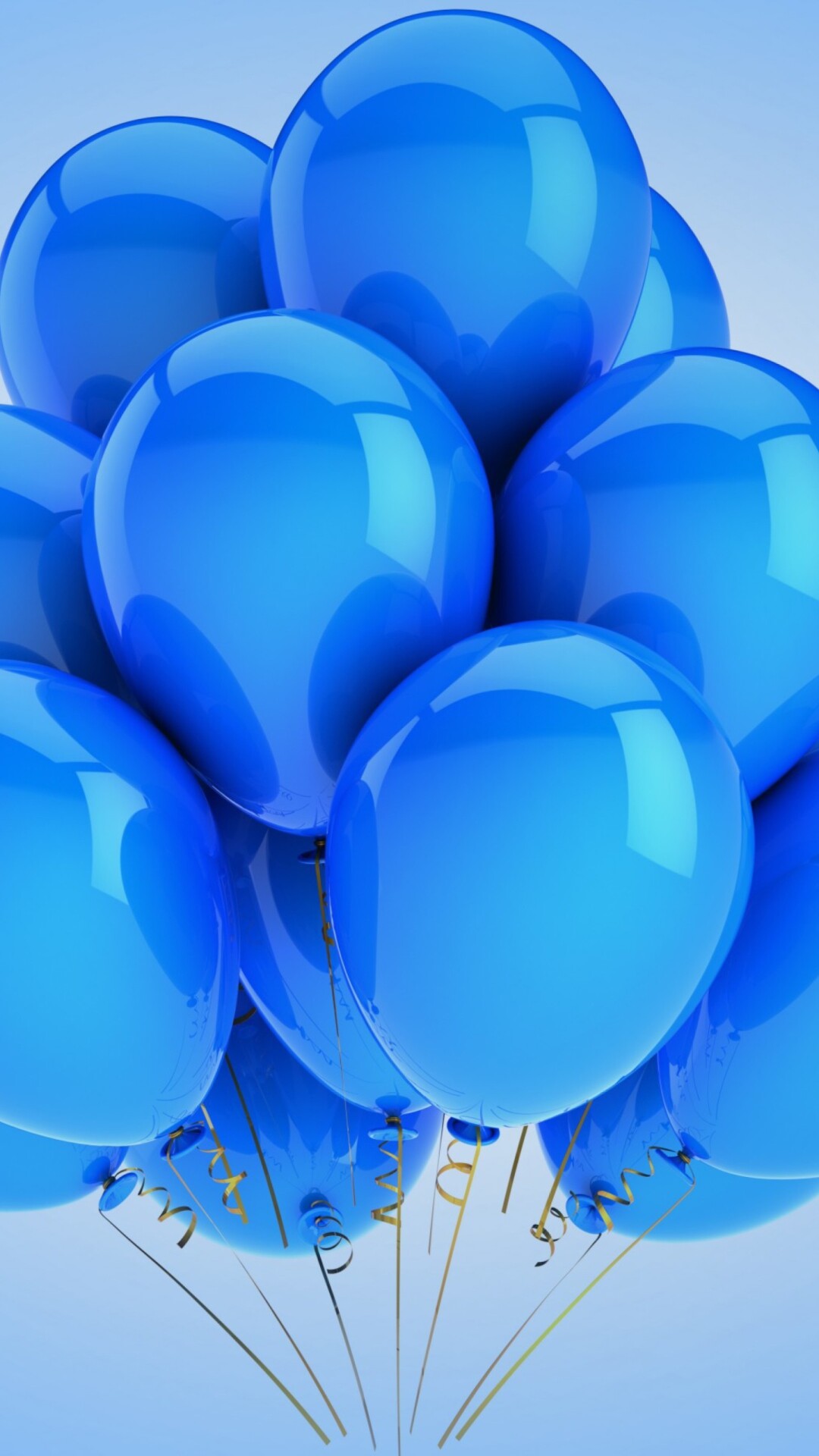 Balloons: A nonporous bag of light material that can be inflated with air or gas. 1080x1920 Full HD Background.