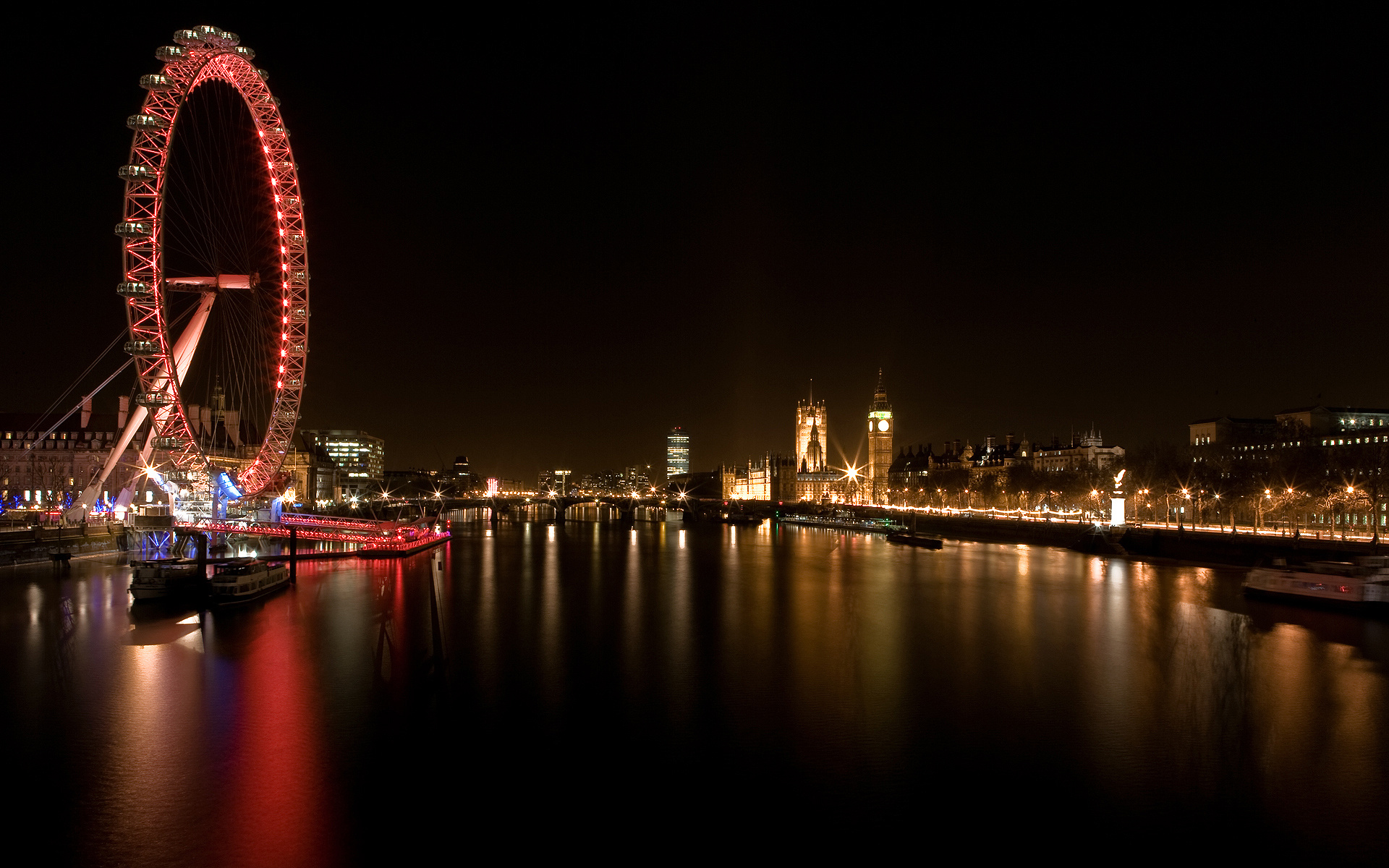 London: British capital, Tower block, Cityscape, Night lights. 1920x1200 HD Wallpaper.