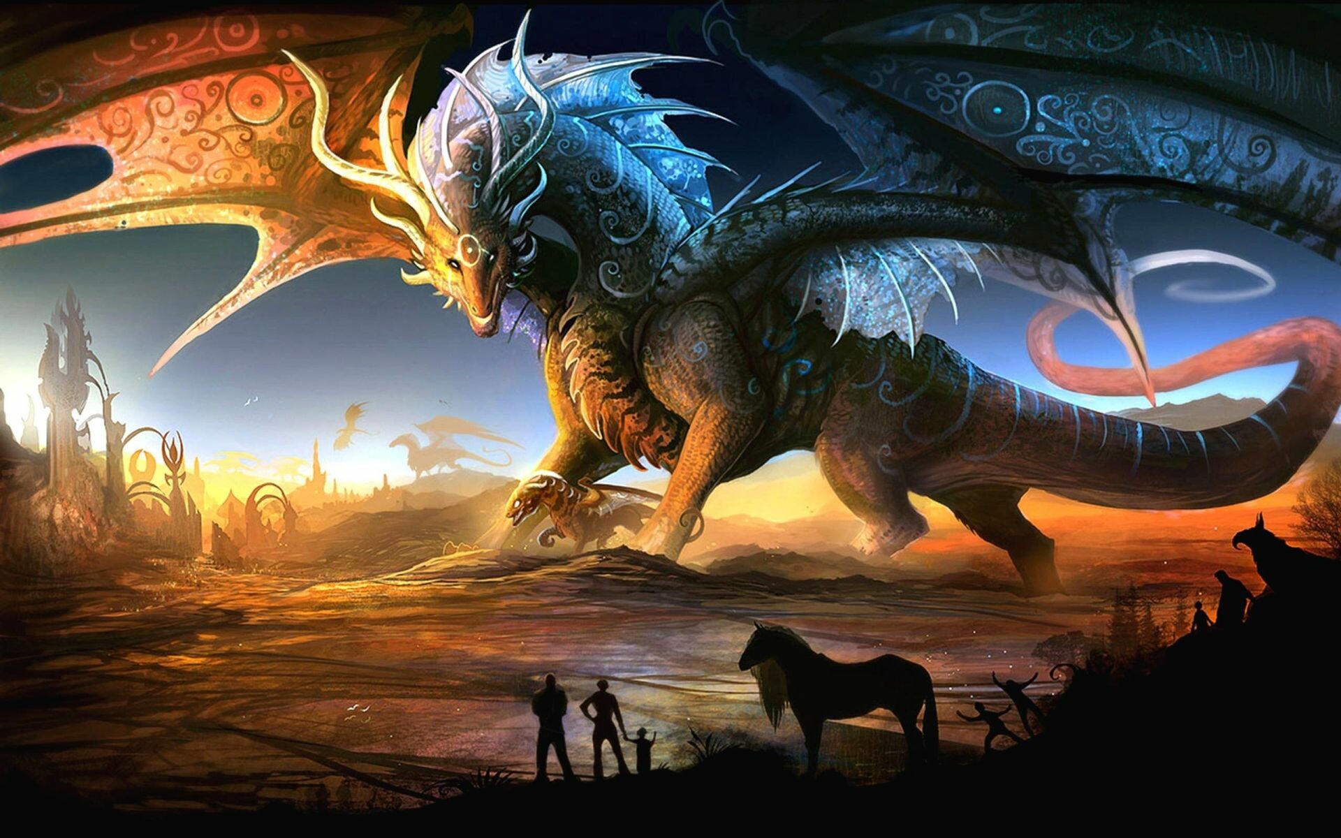 Dragon: The magical scaly creature born from fire, Firedrake. 1920x1200 HD Wallpaper.