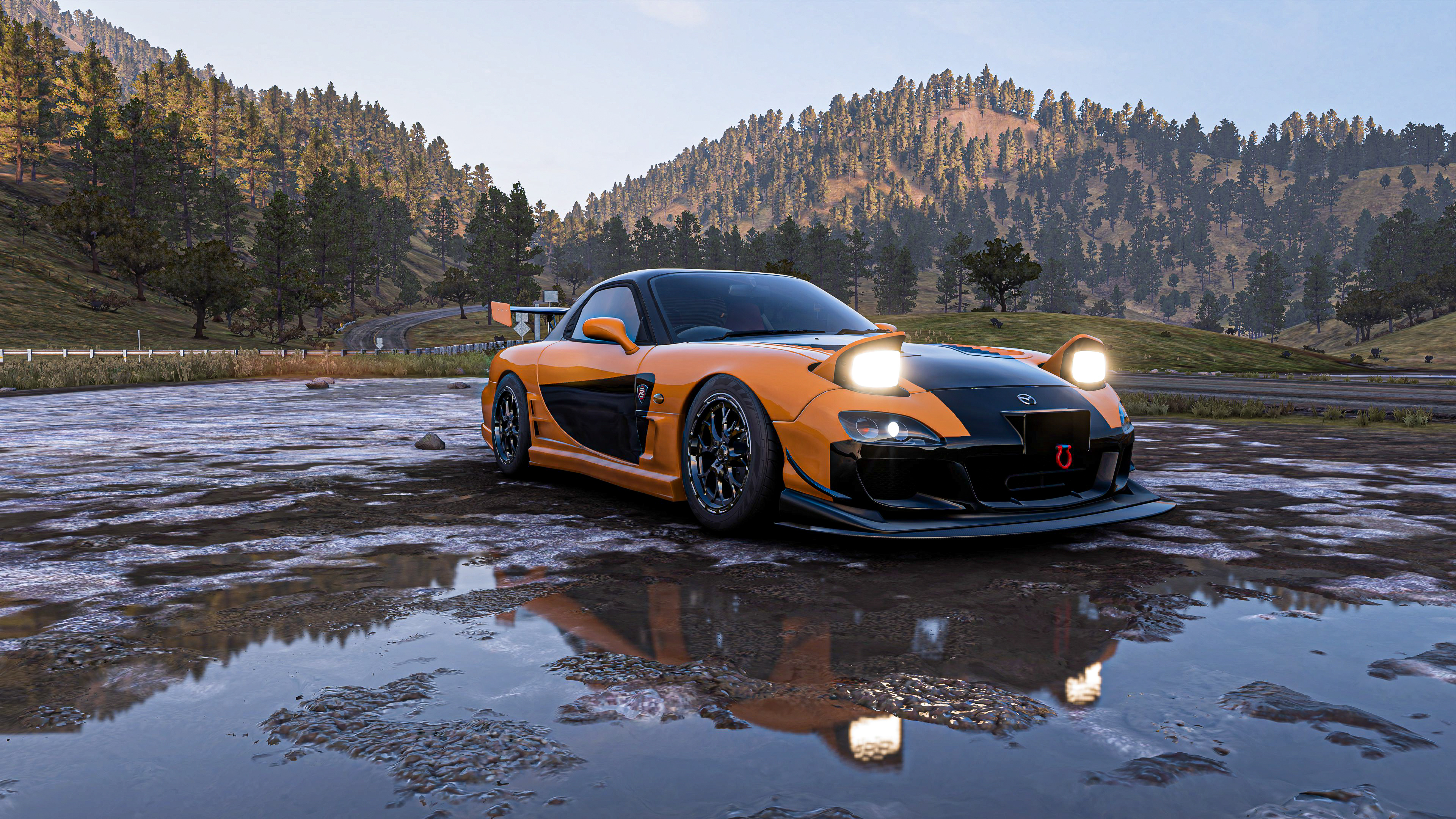 Forza Horizon, Car video game art, Photorealistic snow lake, Wallpaper resolution, 3840x2160 4K Desktop