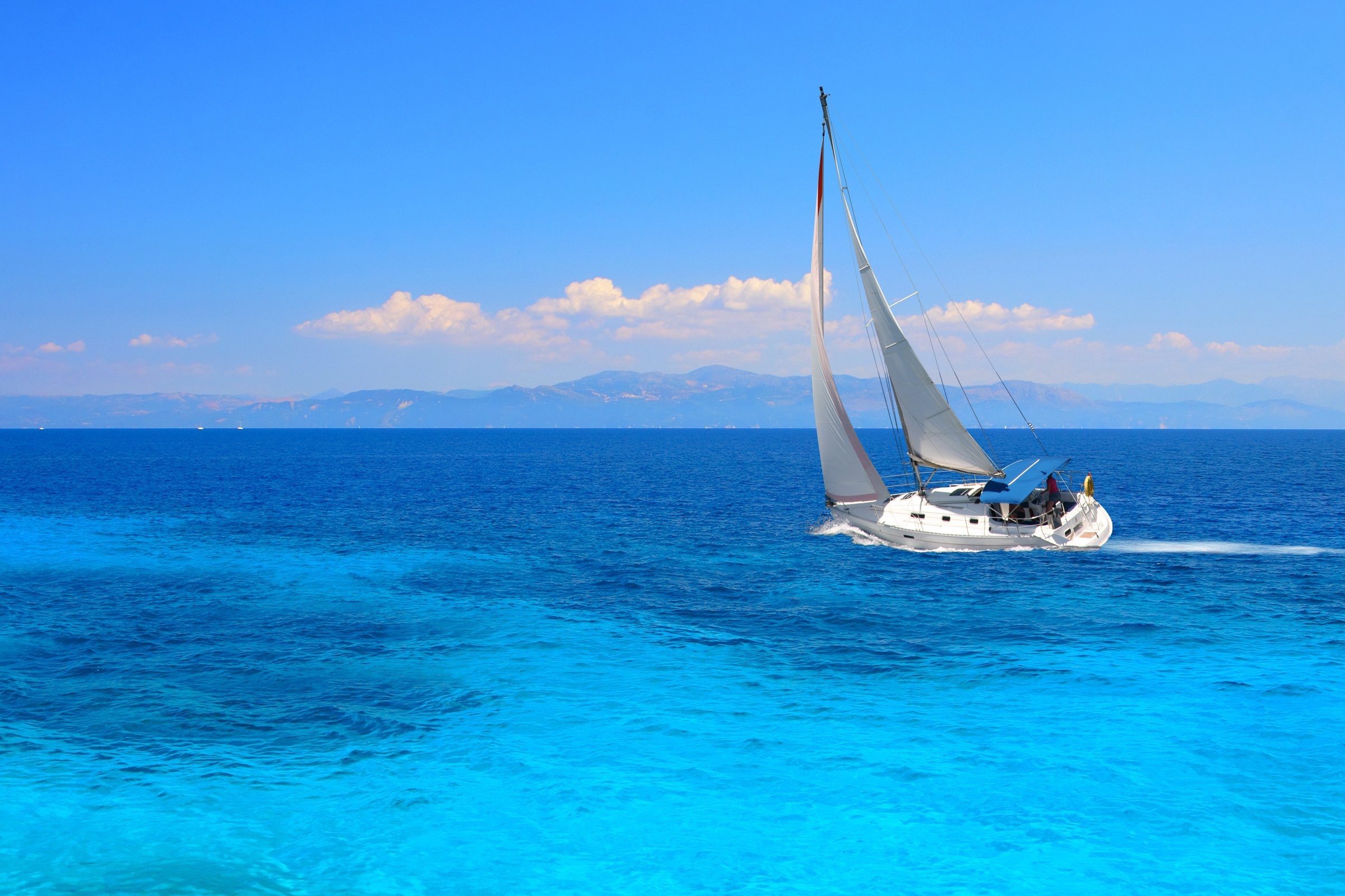 Sail boat travels, Oceanic adventure, Sailing yacht, Wallpaper scene, 2400x1600 HD Desktop