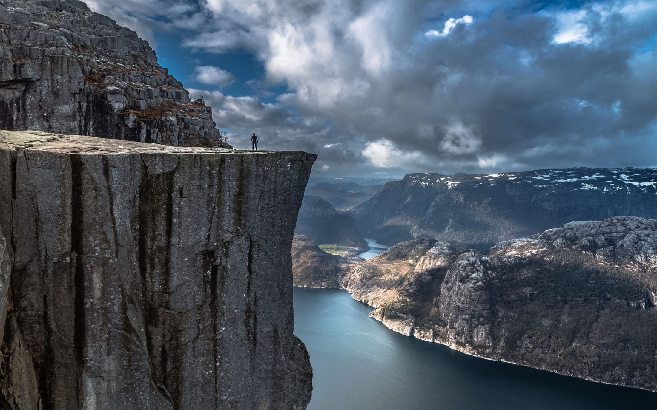 Pulpit Rock, Breathtaking viewpoint, Norwegian fjords, Hiking adventure, 2200x1380 HD Desktop