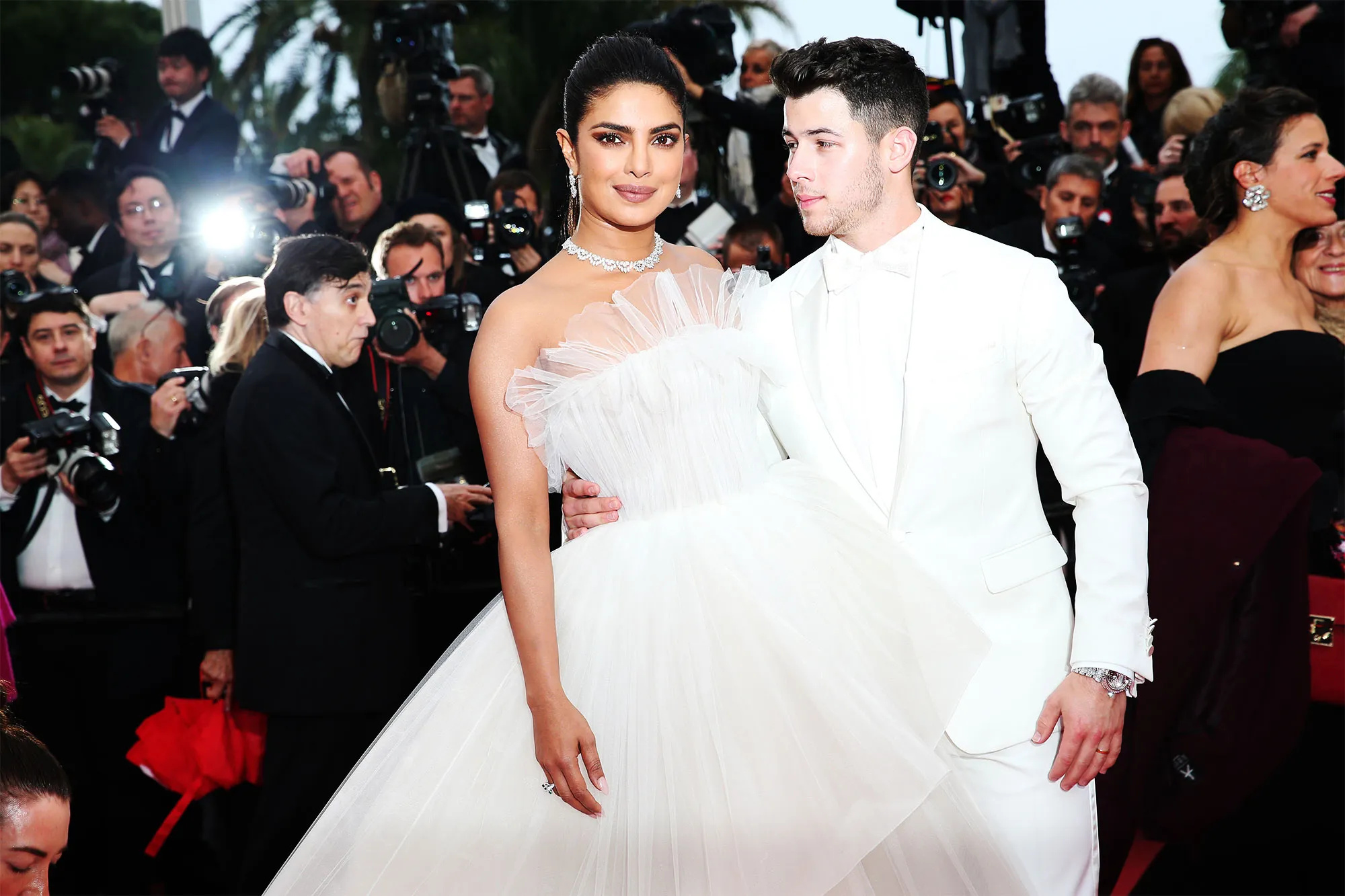 Priyanka Chopra and Nick Jonas: Celebrated their engagement with a star-studded party in Mumbai on September 30, 2018. 2000x1340 HD Background.