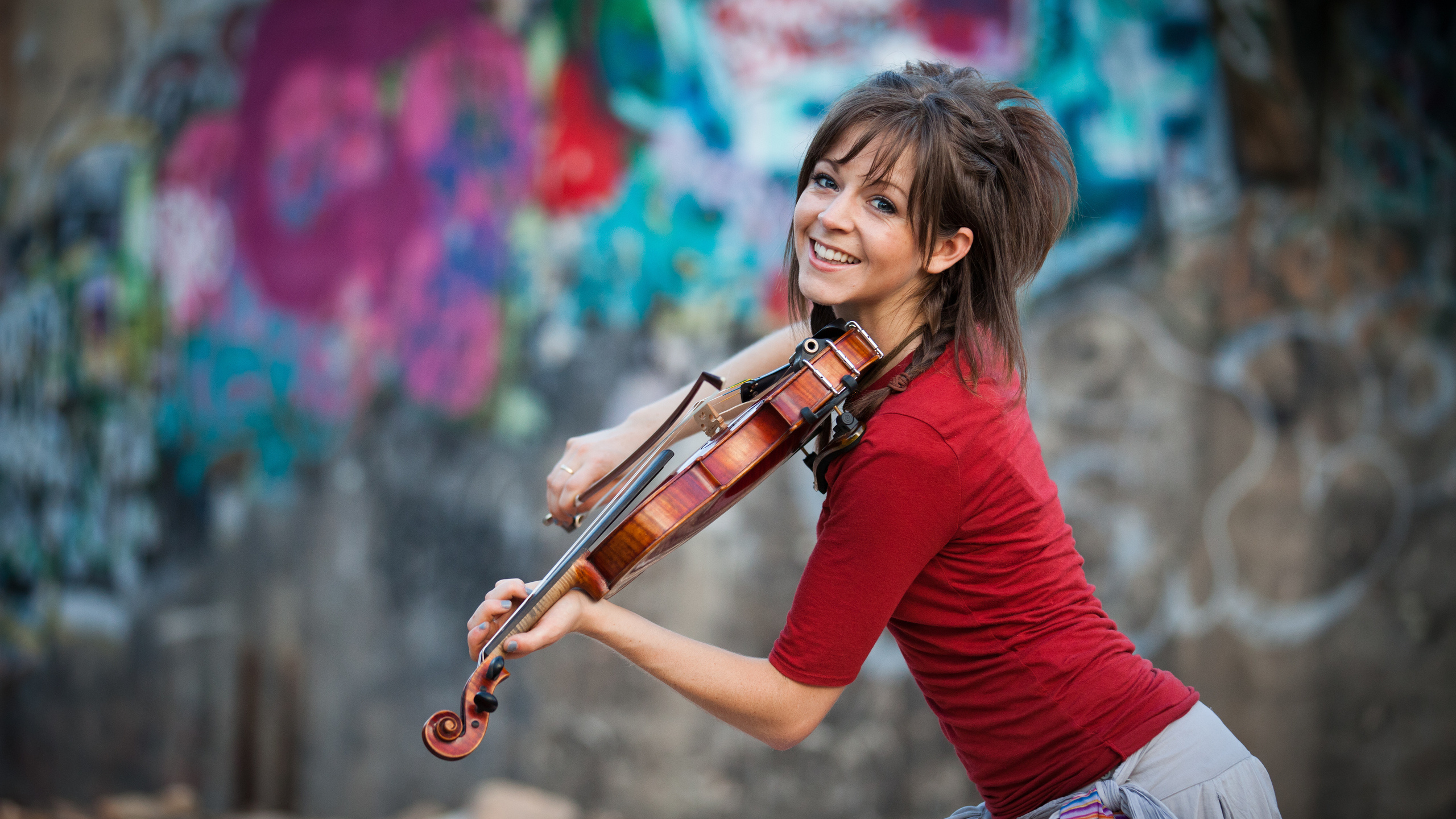 Lindsey Stirling, Inspiring artist, Melodic violin, Passionate performances, 2560x1440 HD Desktop