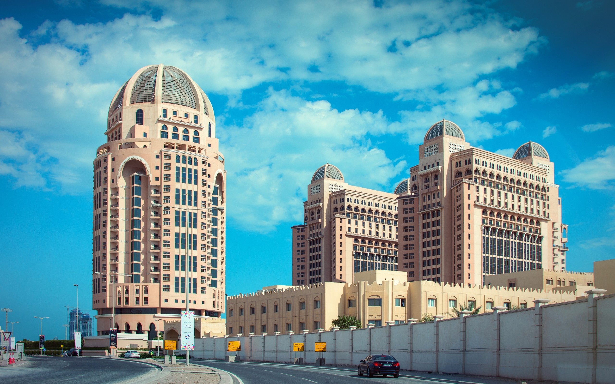 Doha skyscrapers, Modern architecture, St. Regis luxury, High-resolution imagery, 2560x1600 HD Desktop