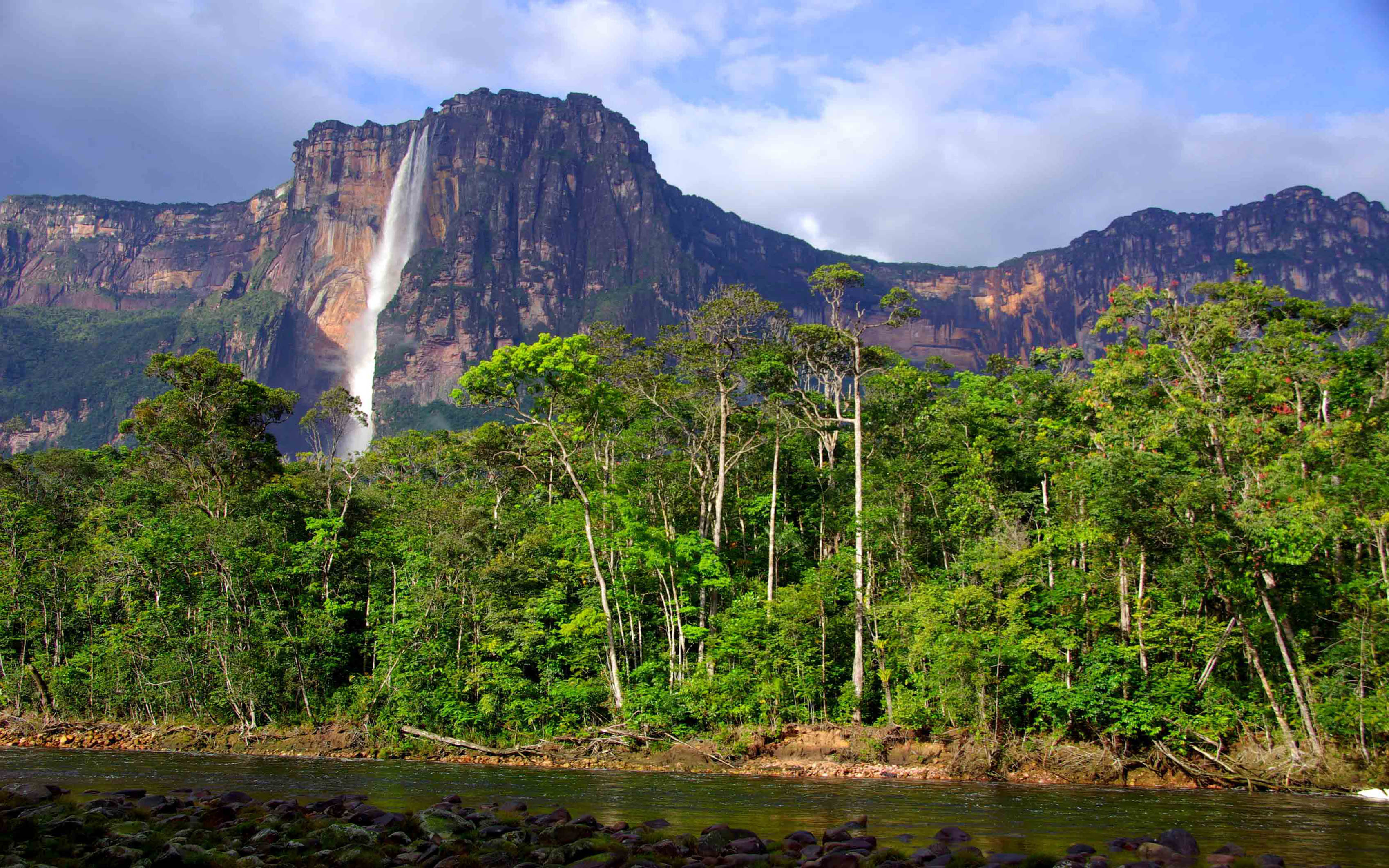Venezuela, Angel Falls, High rocky mountains, 3400x2130 HD Desktop