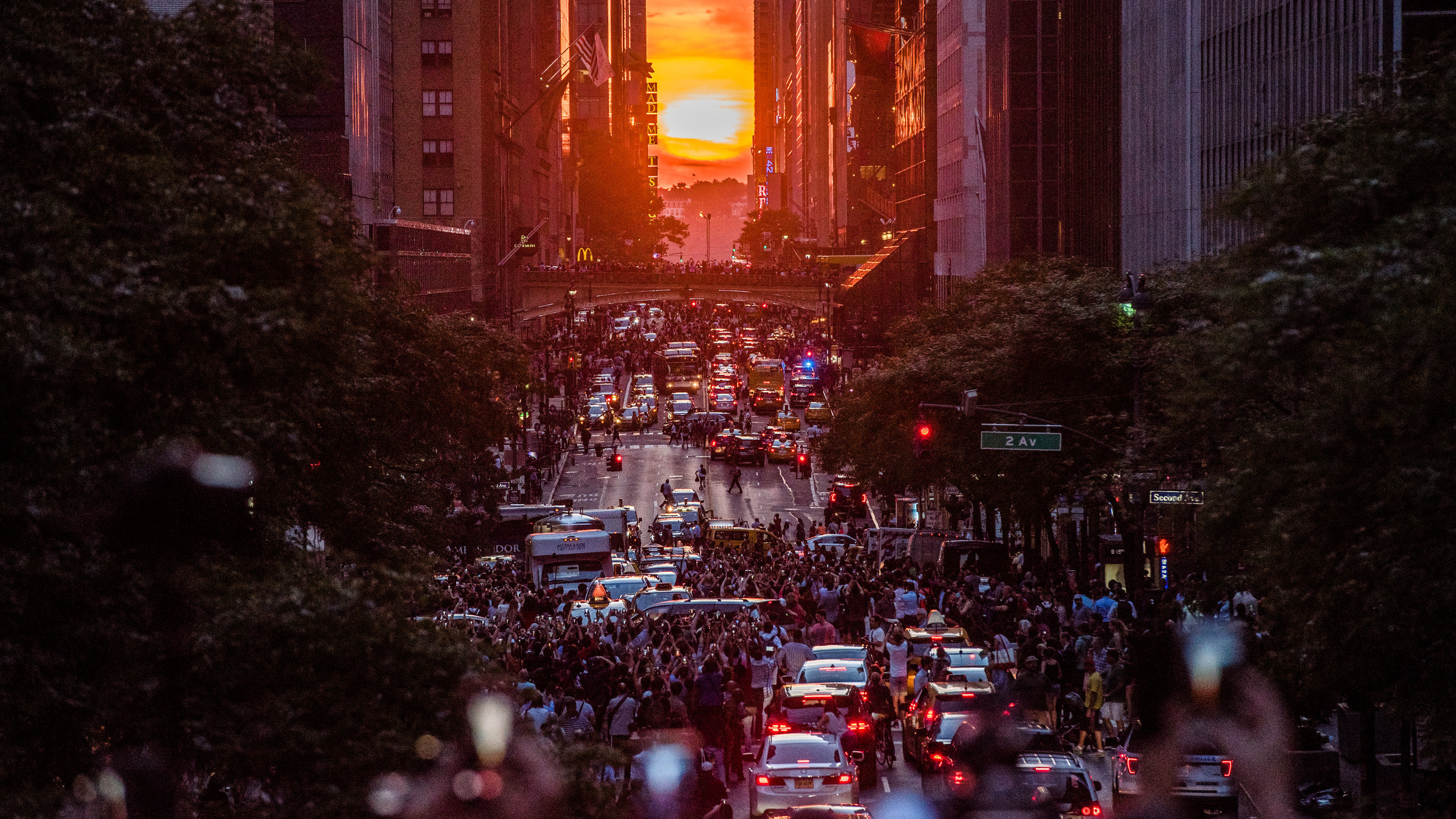 New York sunset, Manhattanhenge event, July 2019, Watching locations, 3000x1690 HD Desktop
