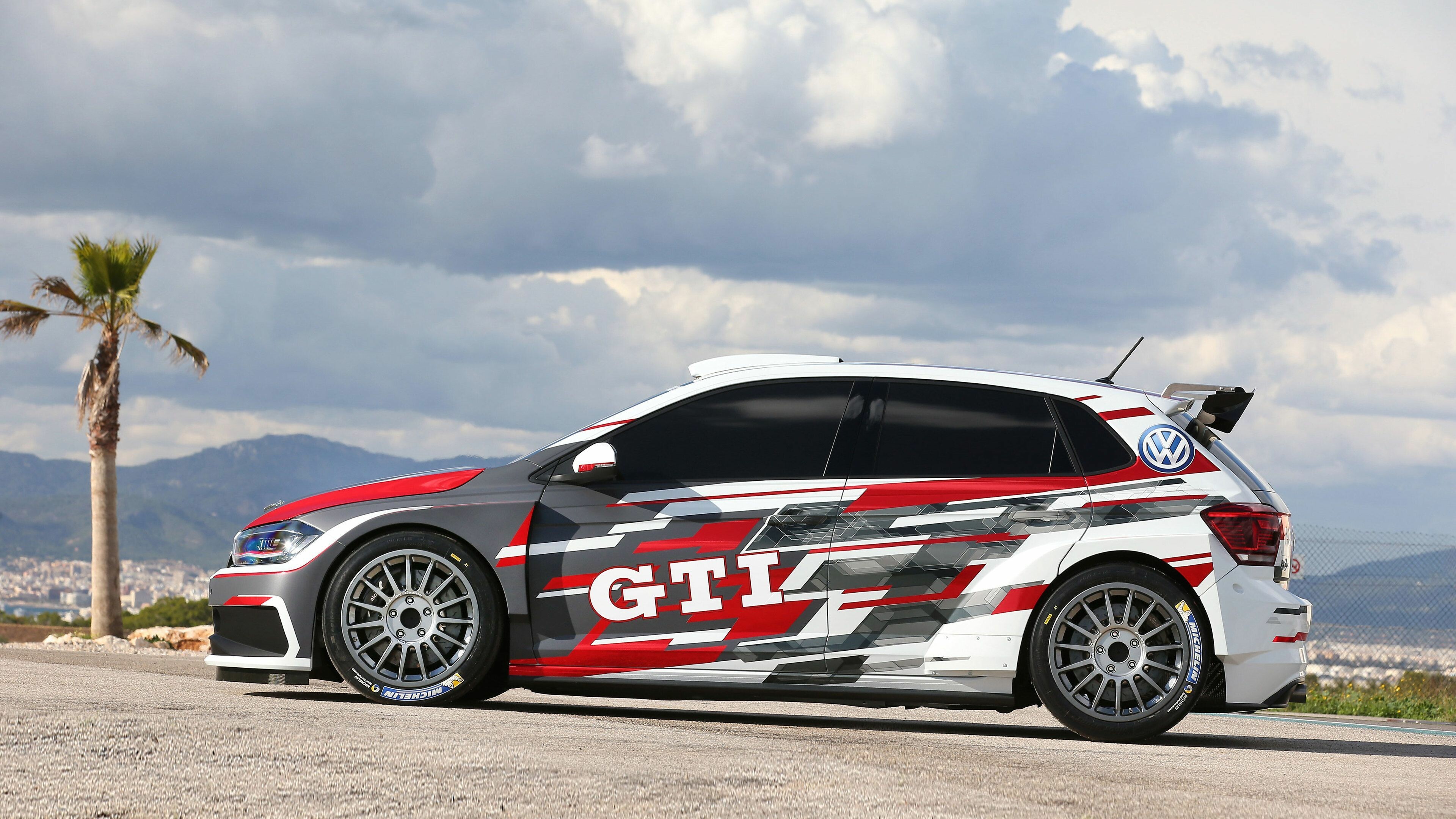 Volkswagen: Polo GTI R5, A rally car built by VW Motorsport and based upon the VW Polo road car. 3840x2160 4K Wallpaper.