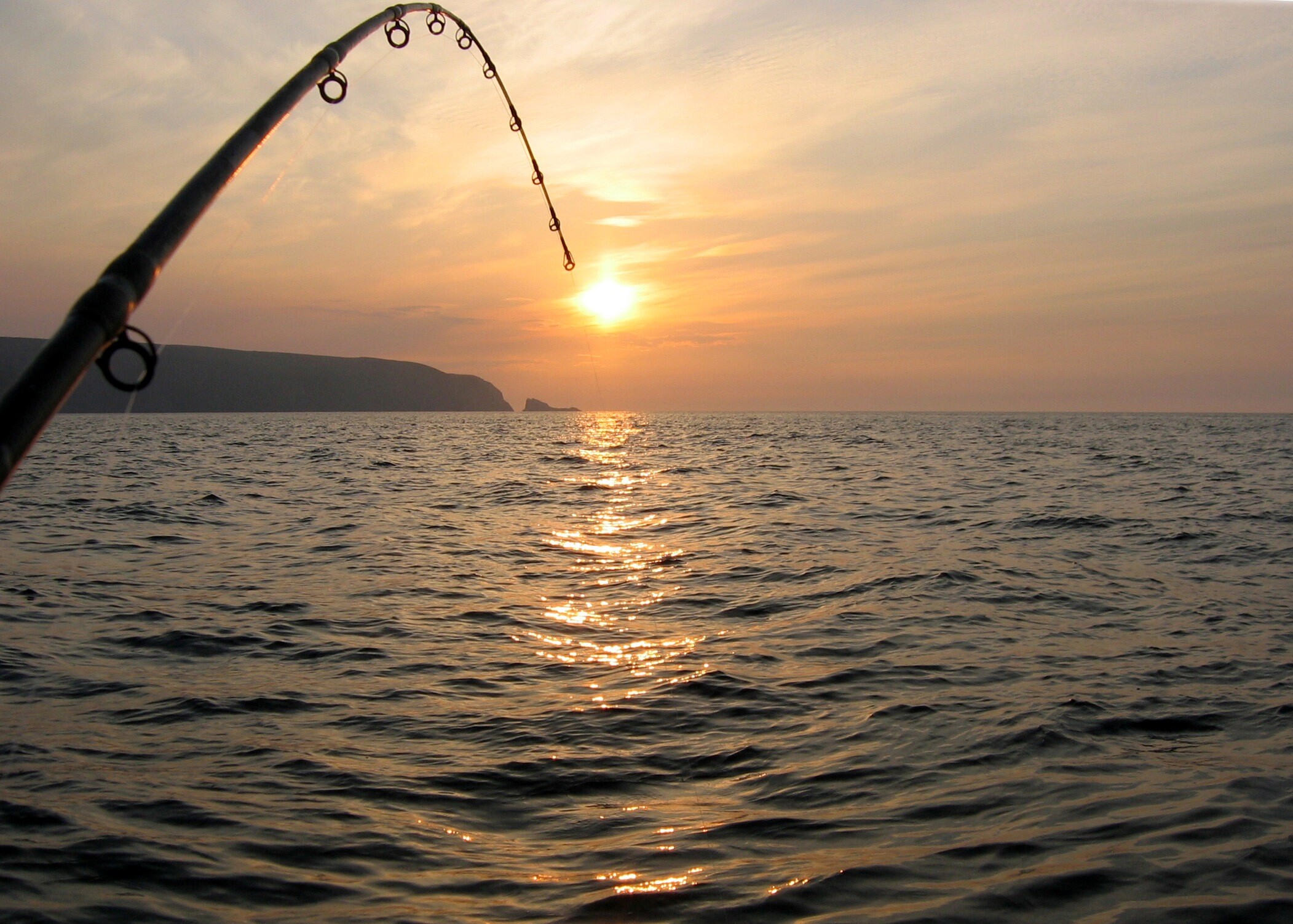 Sunset fishing, Captivating skies, Tranquil waters, Serene atmosphere, 2110x1510 HD Desktop