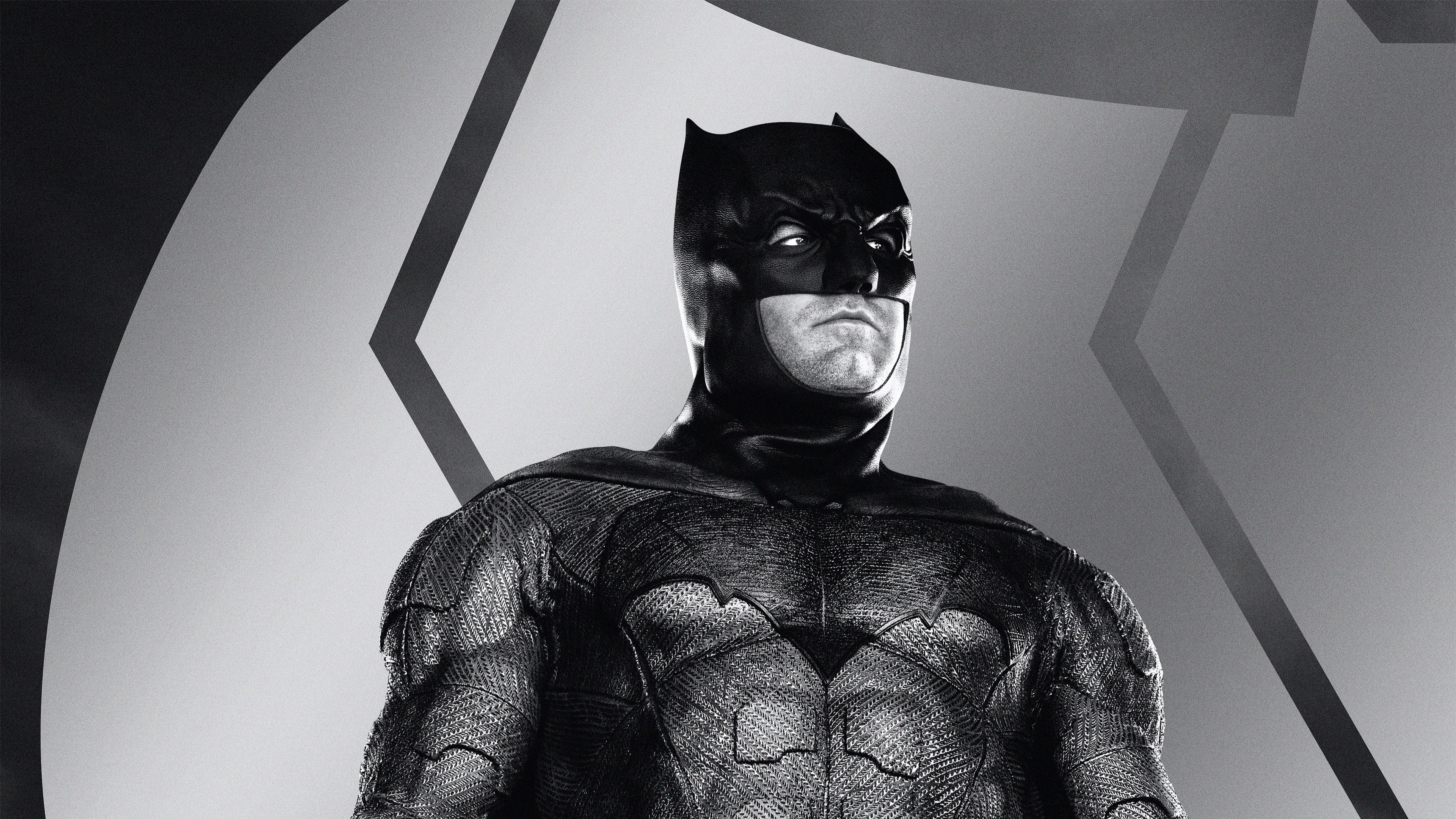Zack Snyder's Justice League, 4K wallpaper, Batman, Monochrome, 3840x2160 4K Desktop