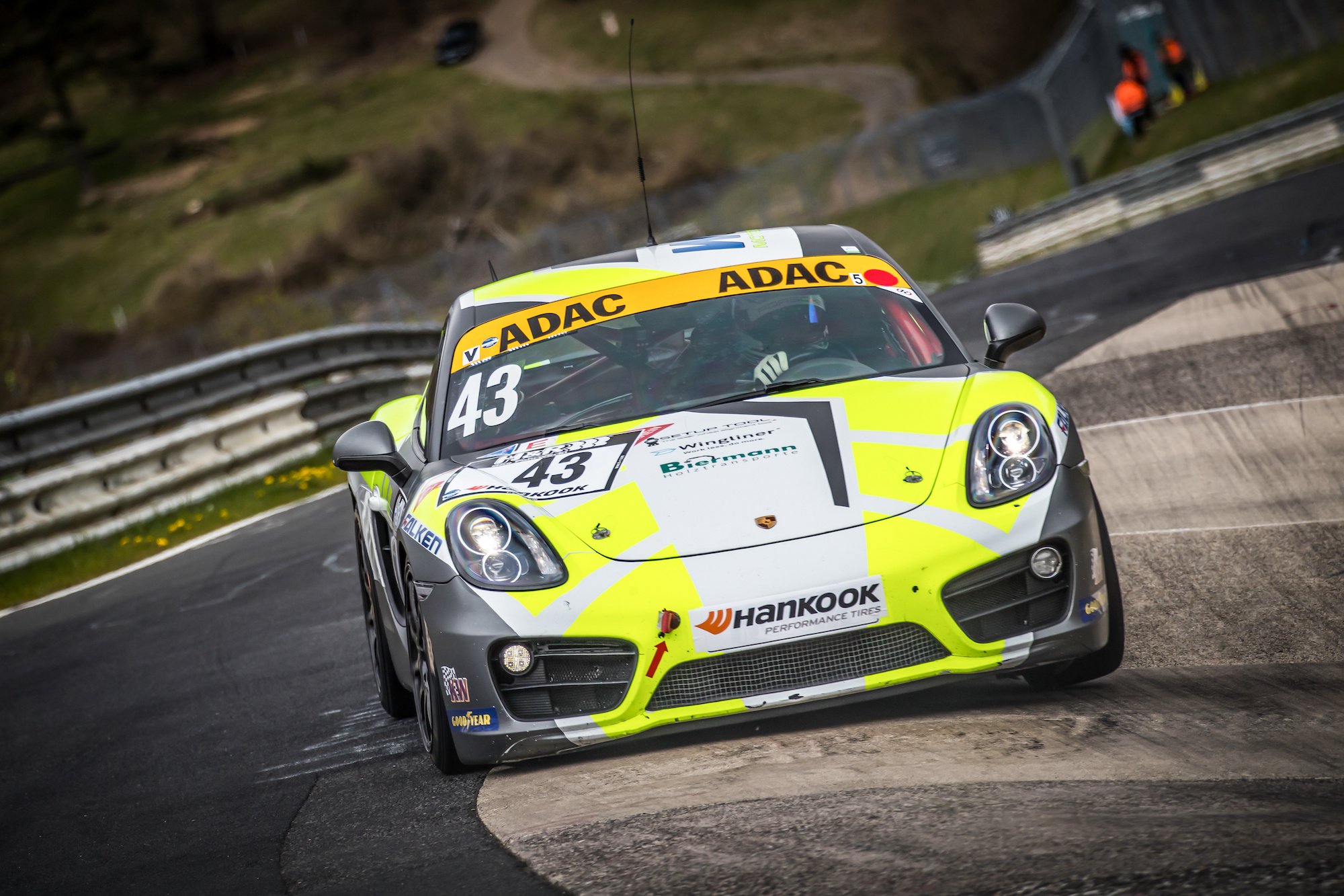 Autocross: Niclas Wiedmann drives Porsche Cayman V5, Competitive motorsport, Hankook Tires. 2000x1340 HD Background.