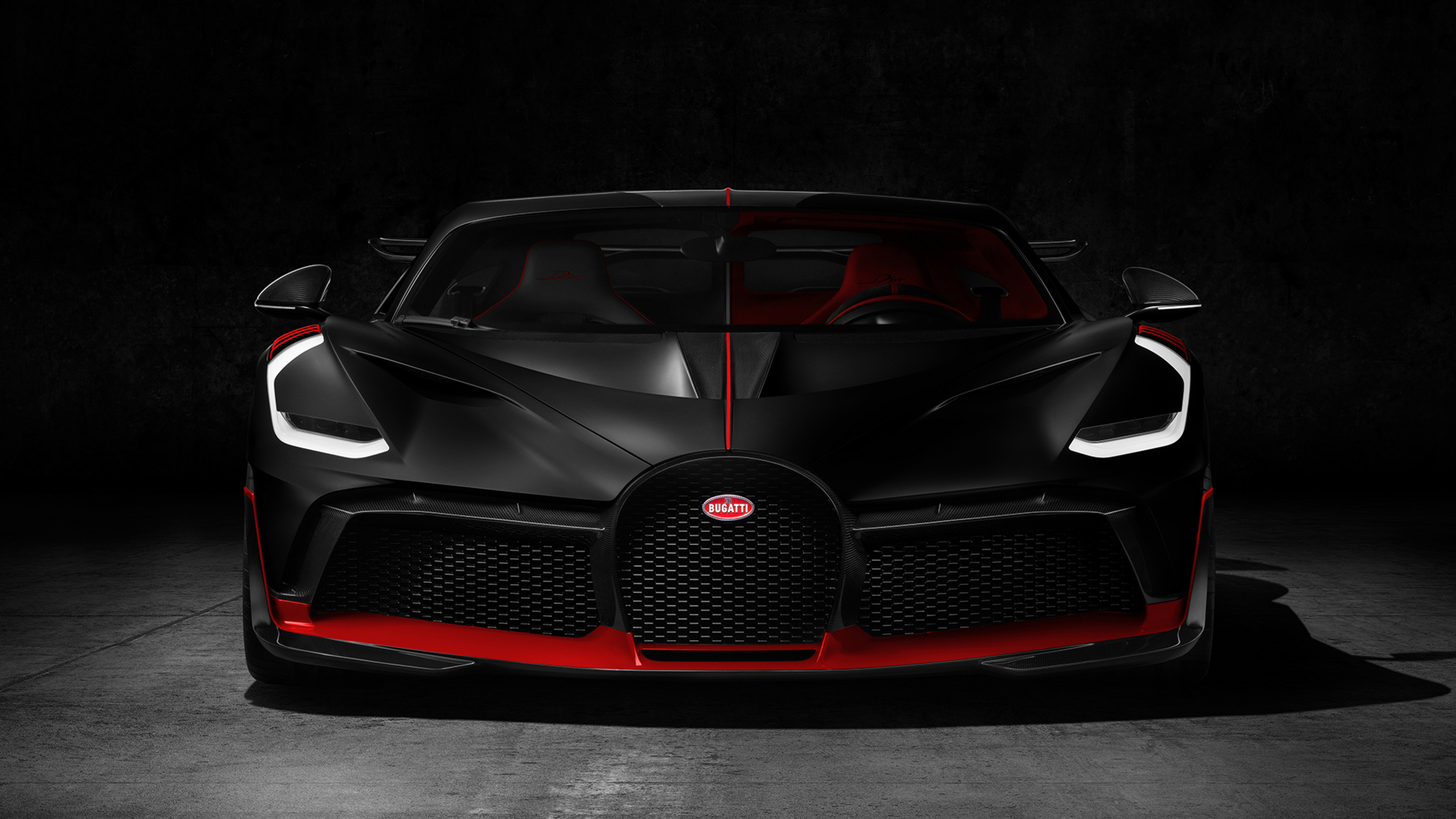 Bugatti Divo, Sleek and powerful, Black and red aesthetics, Luxury sports car, 3840x2160 4K Desktop