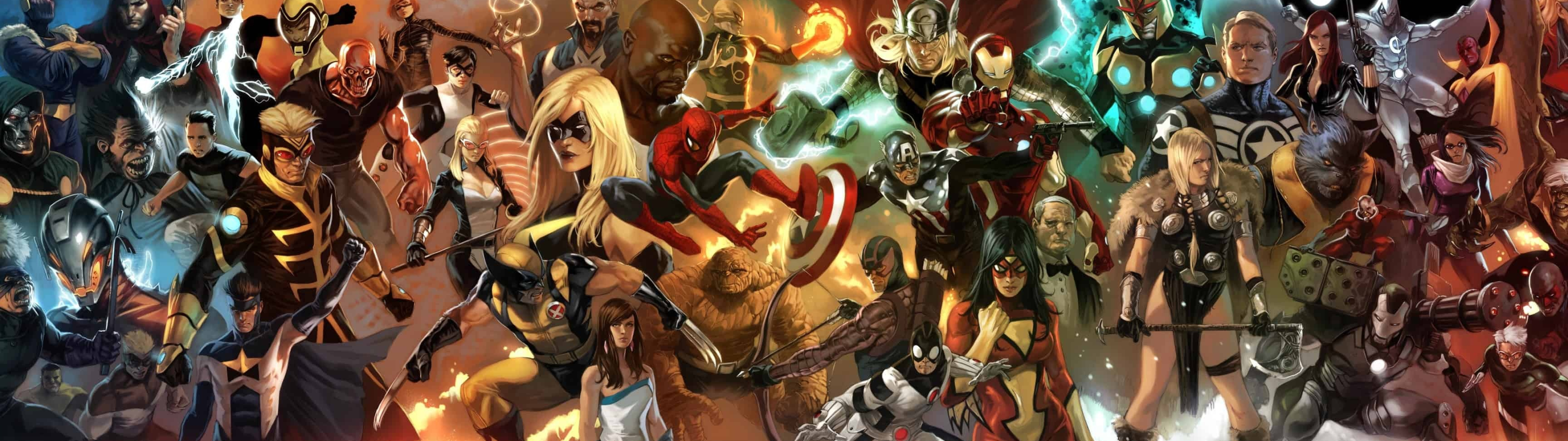 Marvel Comics, Characters, 3840x1080 Dual Screen Desktop