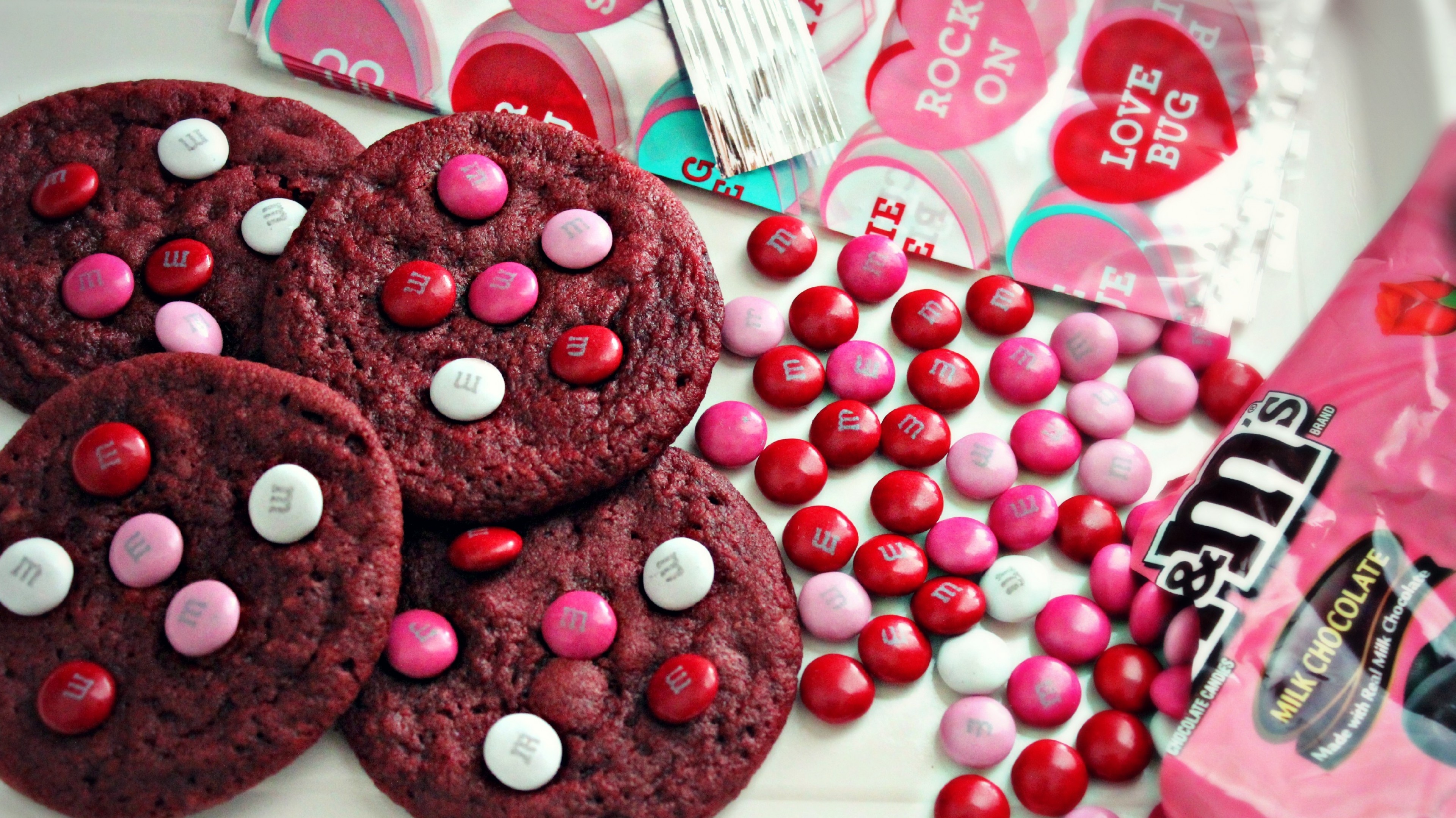 MandM's, Pink cookies, Sweet treats, Mouth-watering delight, 3840x2160 4K Desktop