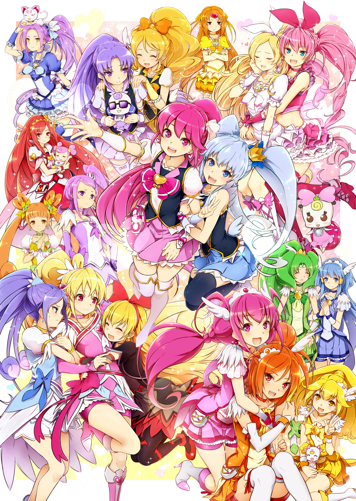 Glitter Force: Pretty Cure All Stars, Series of Japanese anime films, Produced by Asahi Broadcasting Corporation, Kise Yayoi. 1430x2000 HD Background.