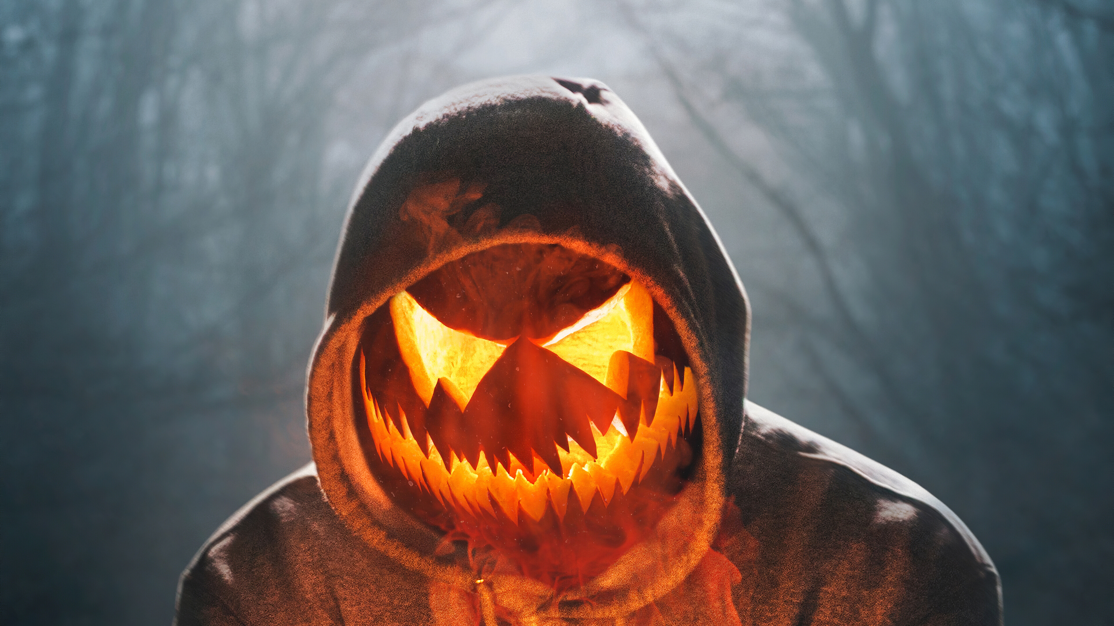 Halloween mask boy, Glowing art, 3840x2160 4K Desktop