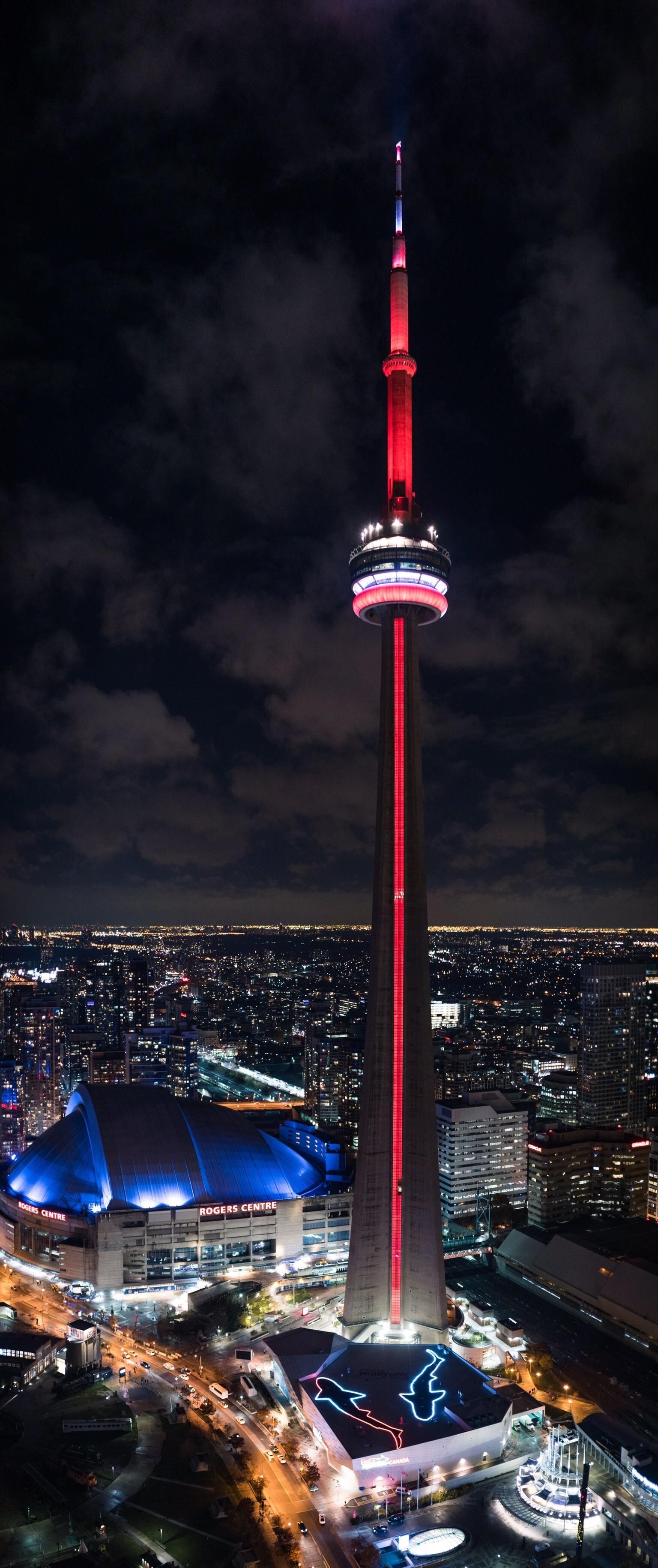 Toronto Canada, CN Tower, 1540x3660 HD Phone