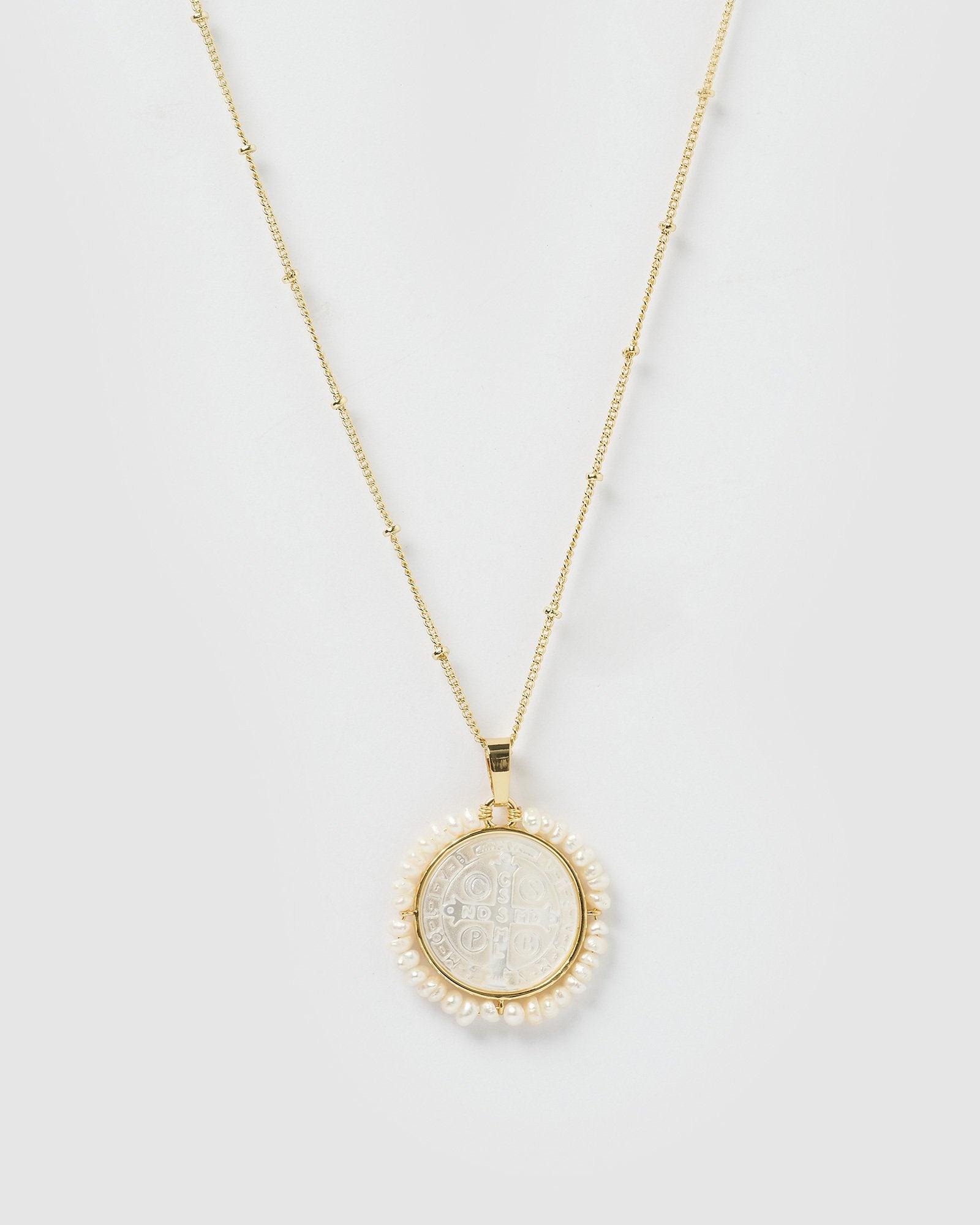 Gold medallion necklace, Elegant design, Miz Casa & Co collection, 1600x2000 HD Phone