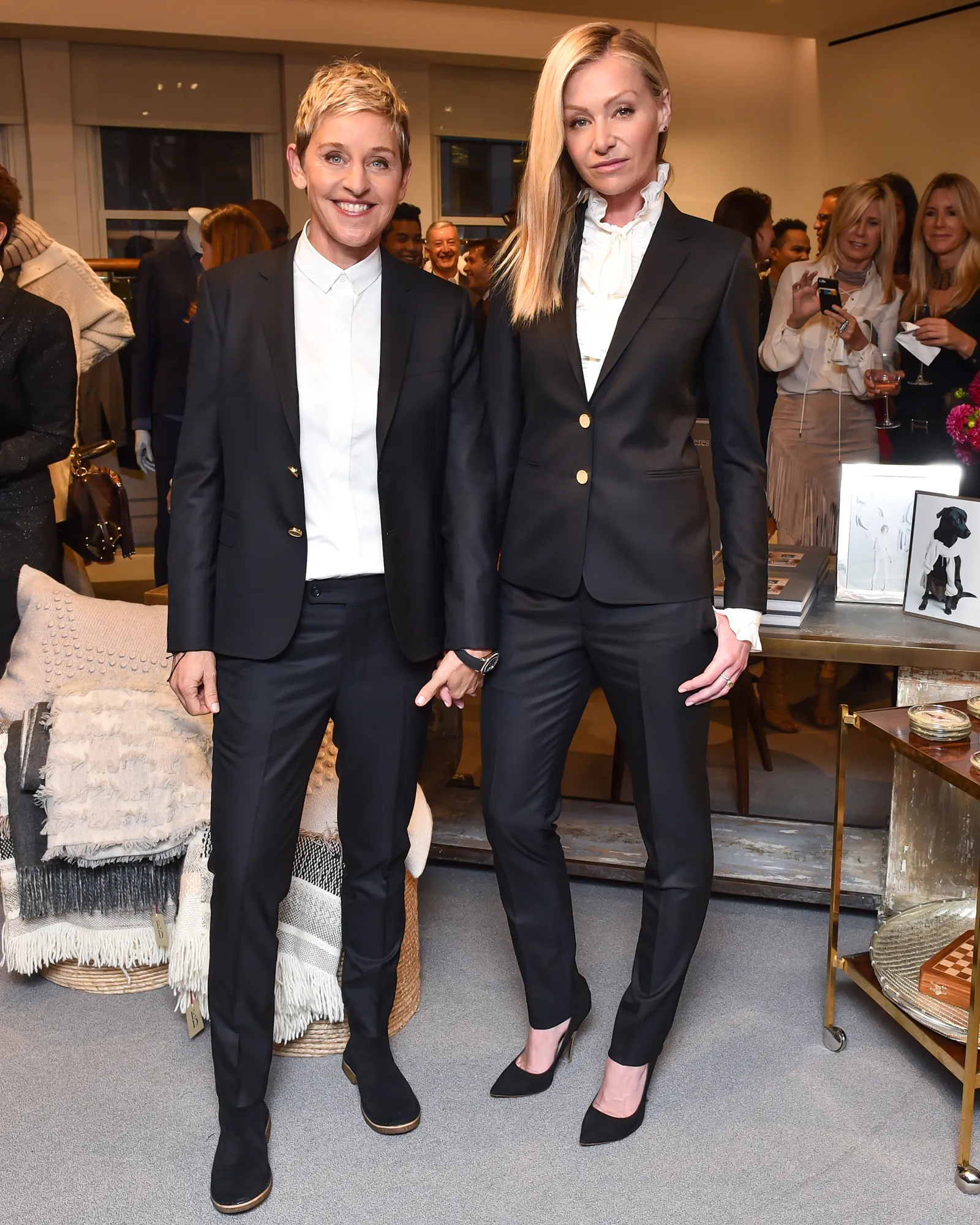 Ellen DeGeneres, Portia de Rossi, Vogue launch, 1600x2000 HD Phone