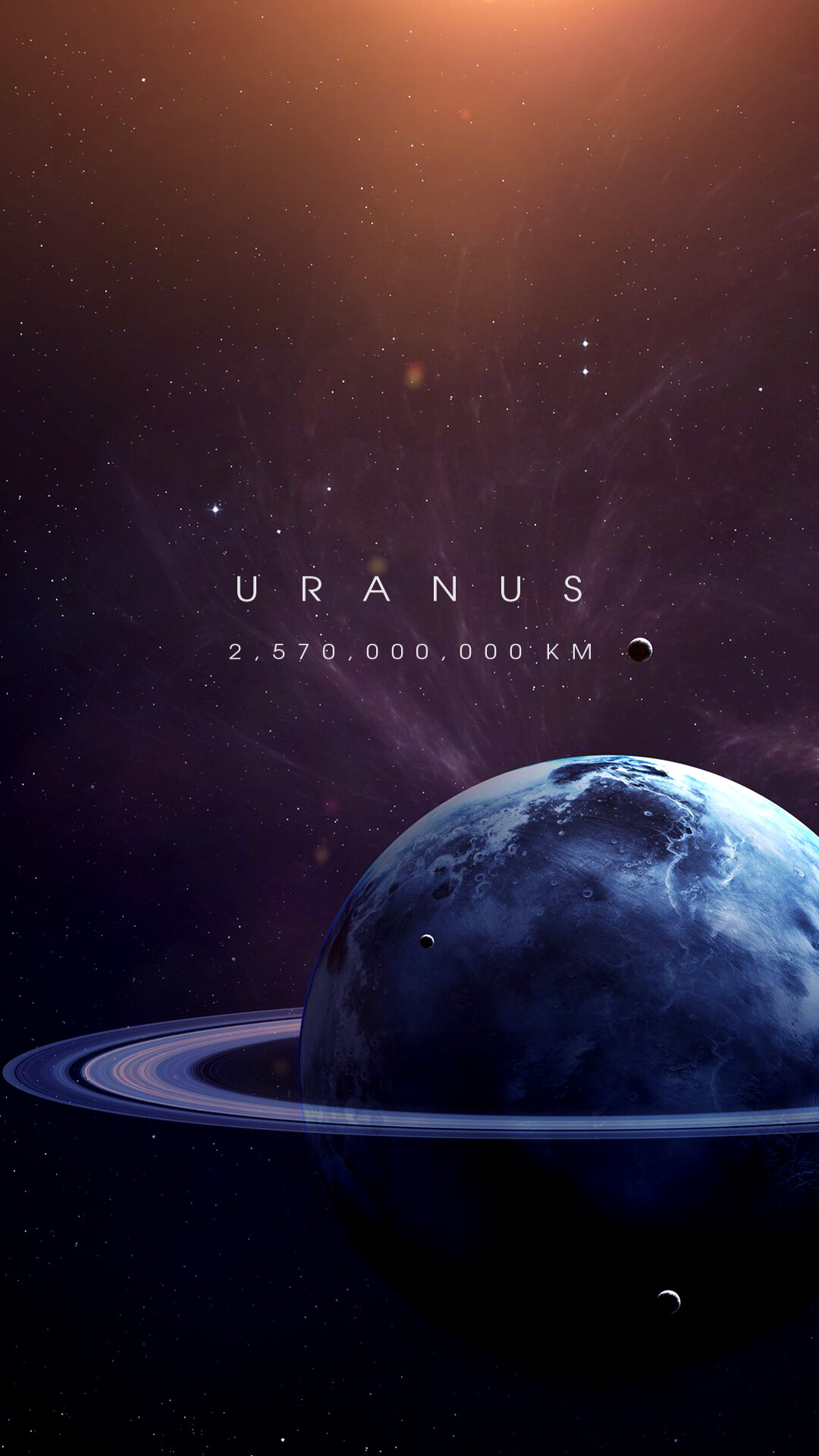 Uranus: Solar System, Cosmos, The planet's equatorial circumference is 159,354 km. 1080x1920 Full HD Wallpaper.