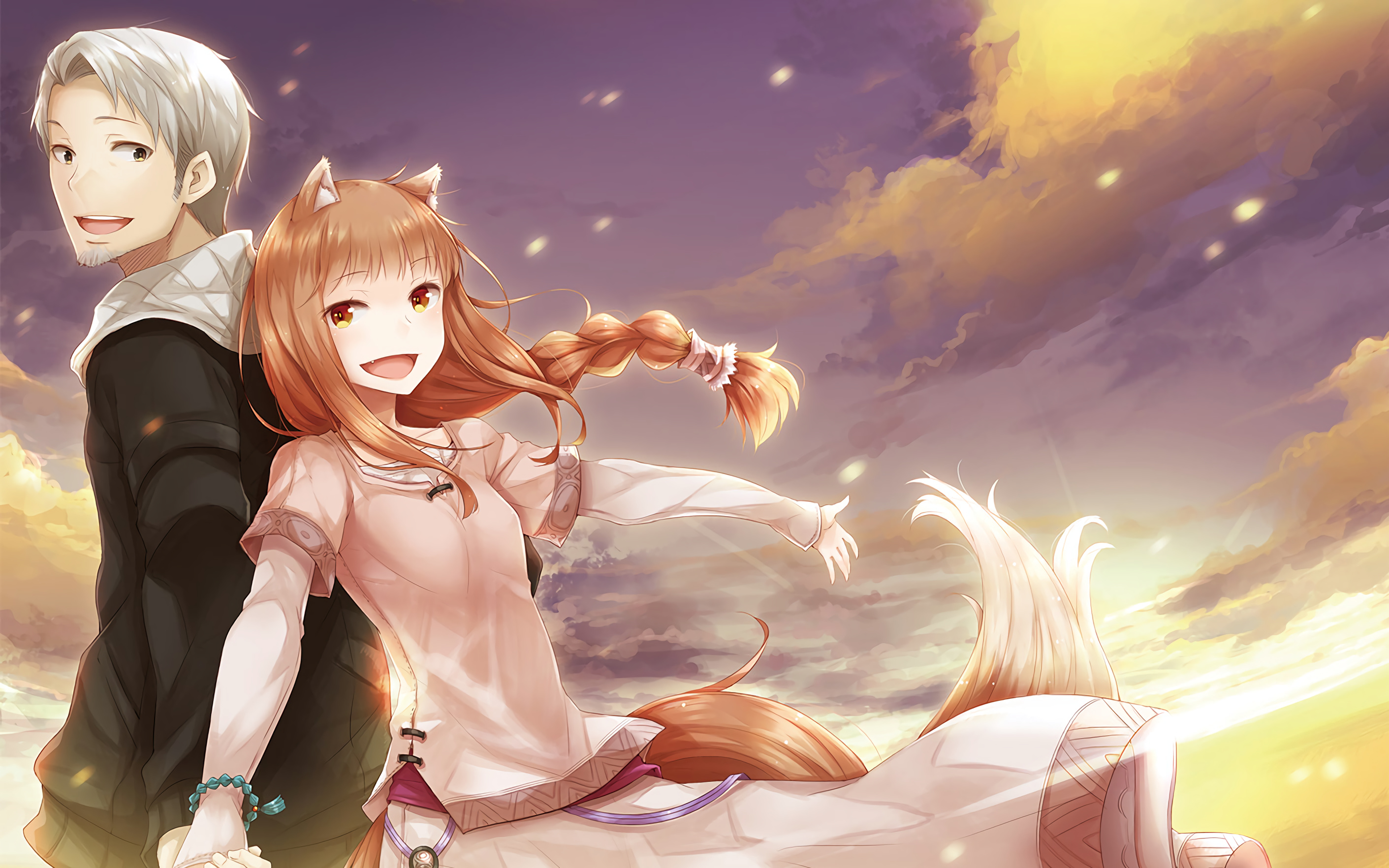 Spice and Wolf (Anime): Kraft Lawrence, Twenty-five-year-old traveling merchant. 2830x1770 HD Wallpaper.