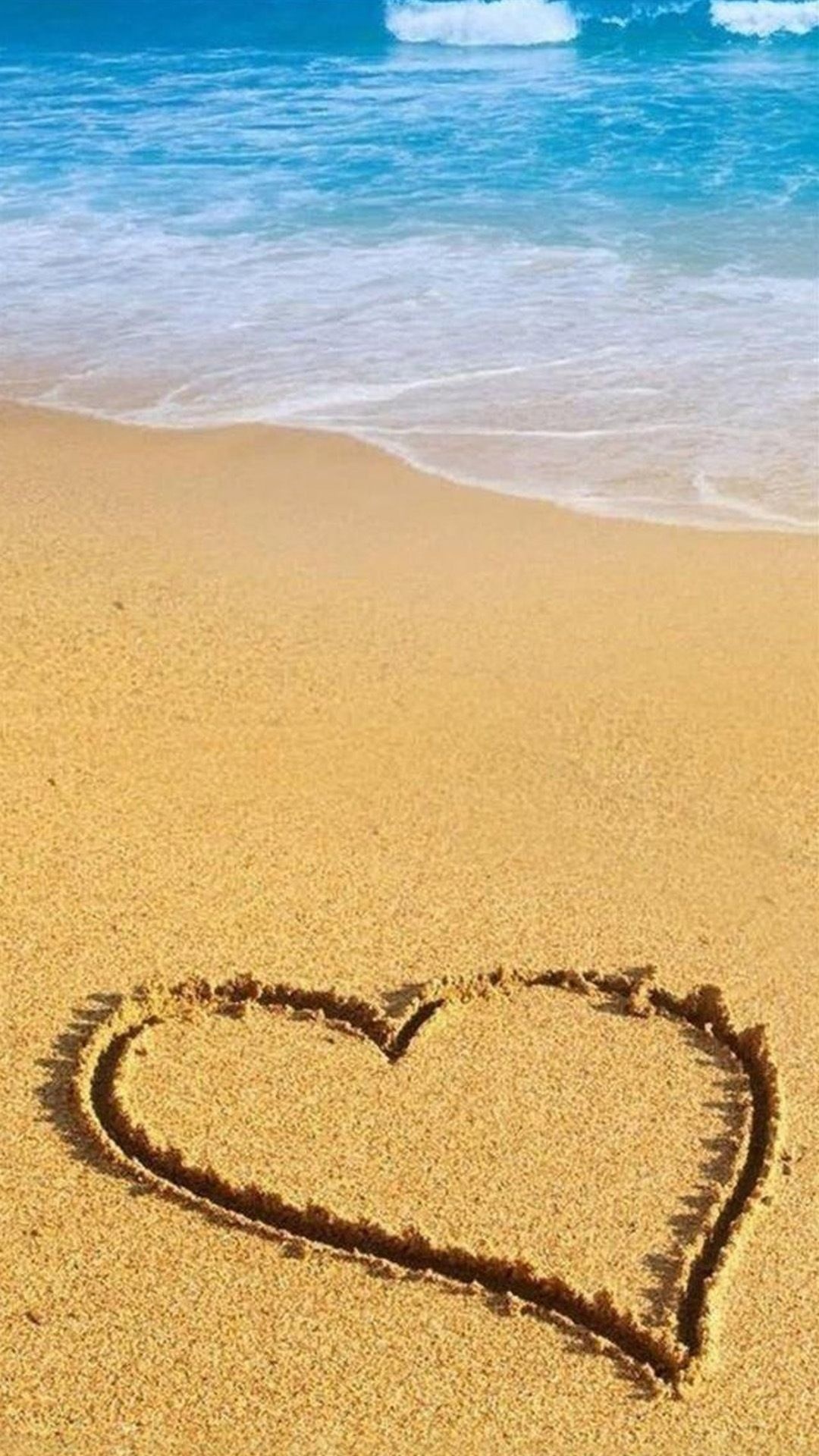 Footprints in the Sand, Love, Beach sunset, Romantic, 1080x1920 Full HD Phone
