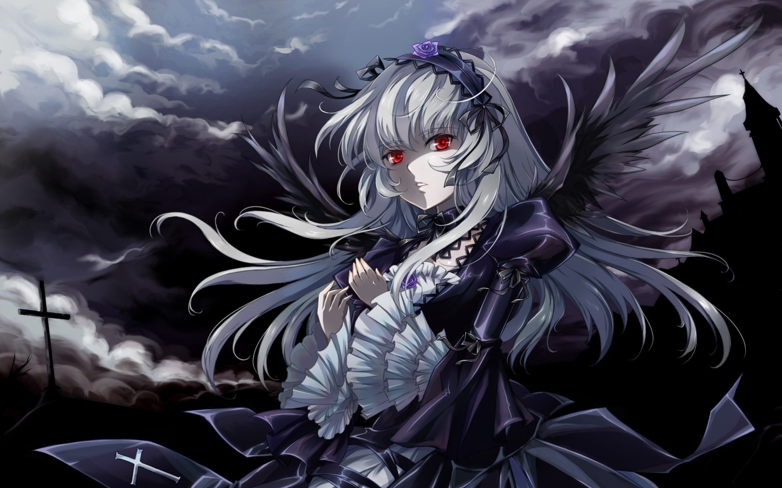 Goth: Japanese manga, Dark girl, Gothic atmosphere, Mystery. 2560x1600 HD Background.