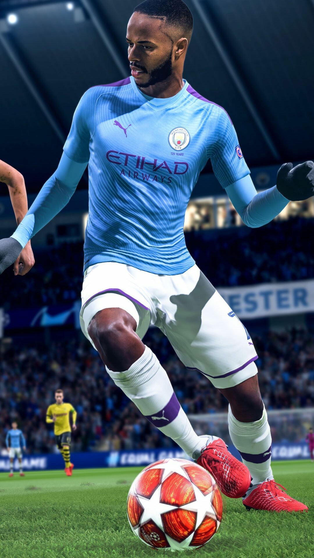 FIFA: Raheem Sterling, Playing for Chelsea in the England Premier League. 1080x1920 Full HD Background.