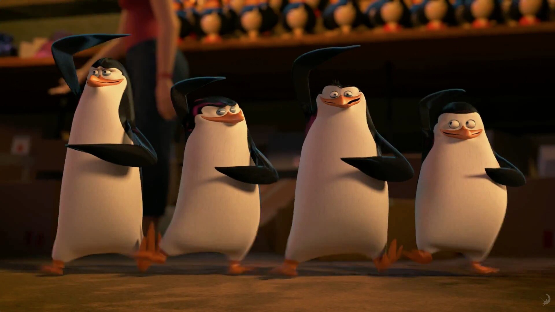 Madagascar (Movie): The show follows the adventures of the penguins, Produced by DreamWorks Animation. 1920x1080 Full HD Background.