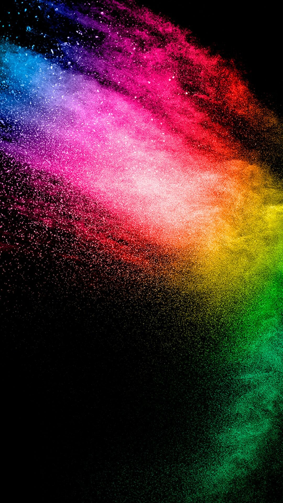 Rainbow Colors: Multitone light particles, Nebula, Painting. 1080x1920 Full HD Wallpaper.