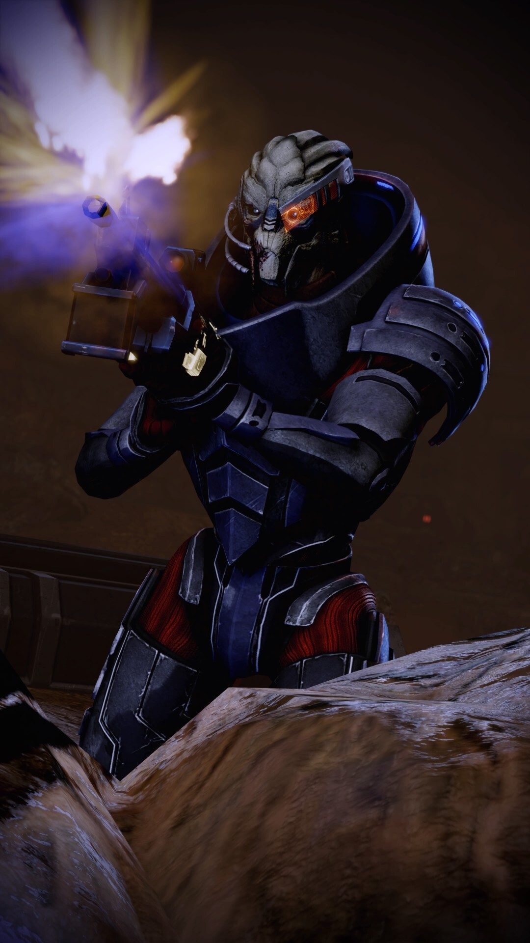 Garrus Vakarian: Sniping at the Collector Base, Suicide Mission, The heart of the Milky Way, Mass Effect 2. 1080x1920 Full HD Background.