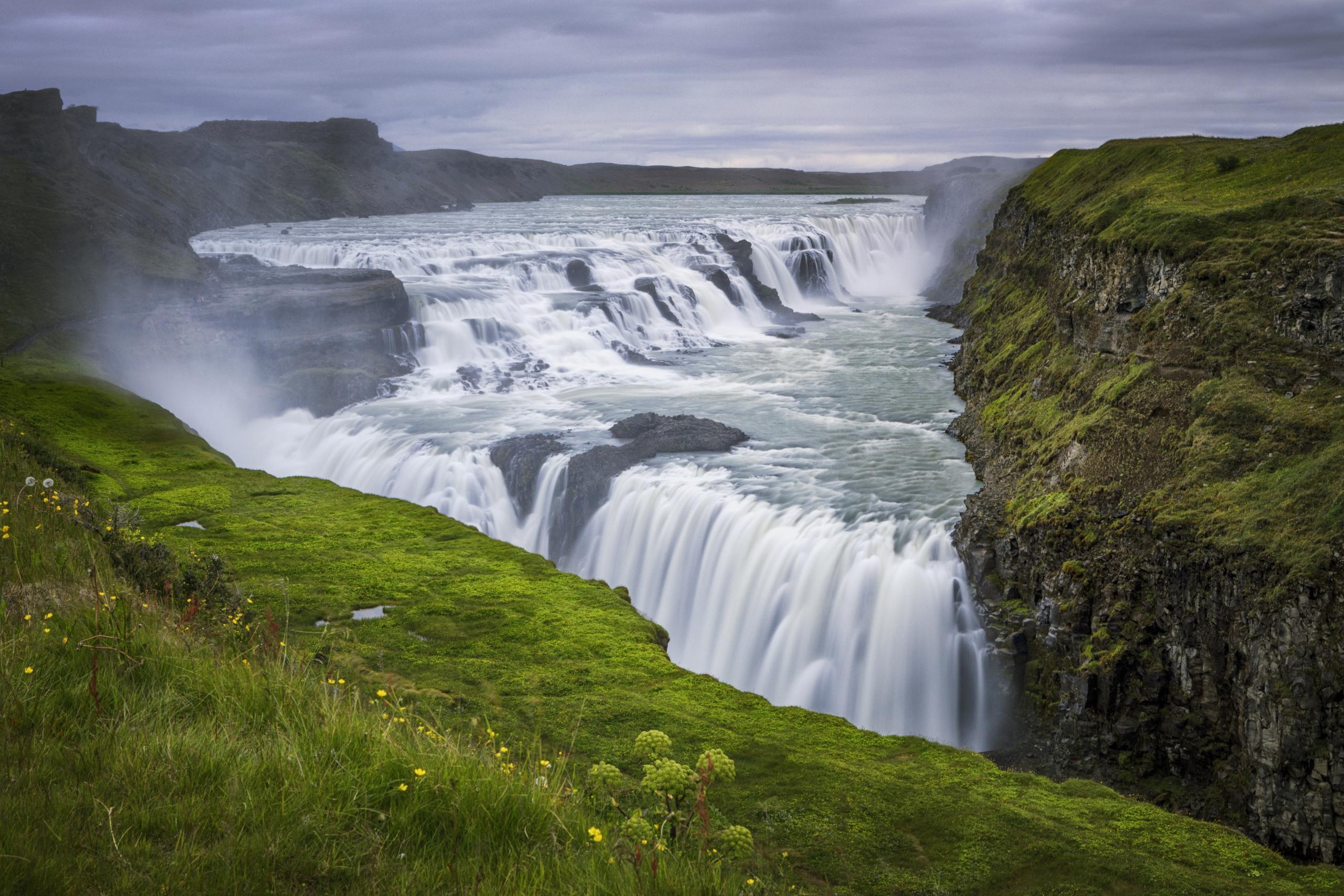 Gullfoss Waterfall, Iceland tours, Natural beauty, Wondrous sight, 2560x1710 HD Desktop