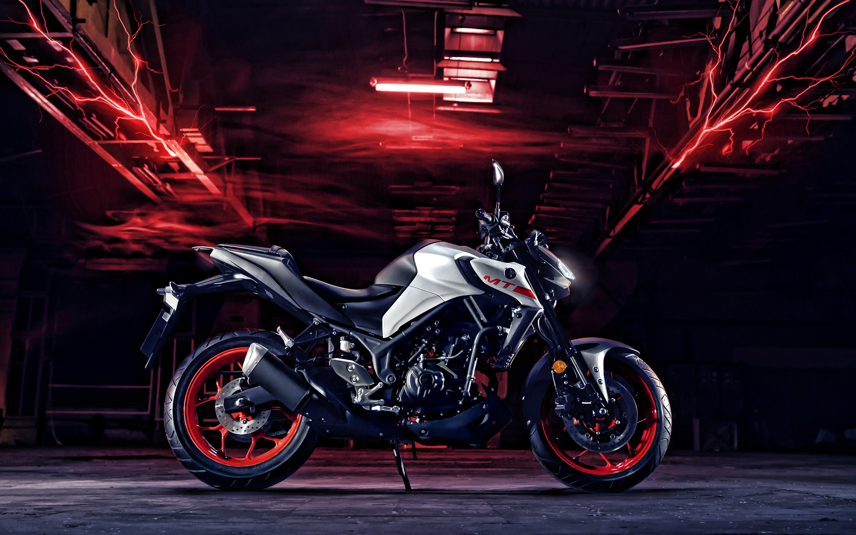Yamaha MT-03, 2020 model, Japanese motorcycles, High-quality wallpapers, 2880x1800 HD Desktop