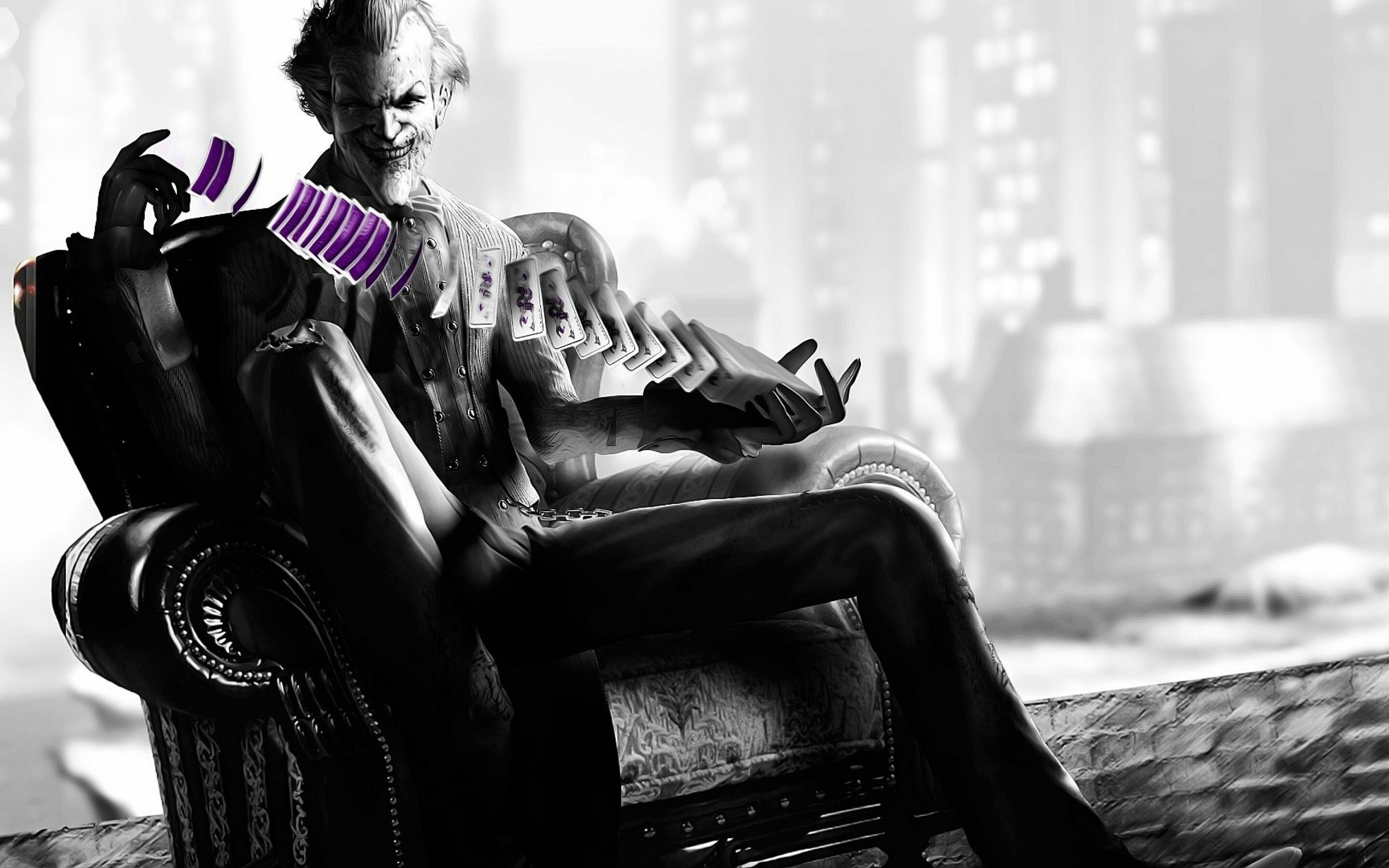 Batman: Arkham City: Joker, The first playable villain in a DLC. 2880x1800 HD Background.