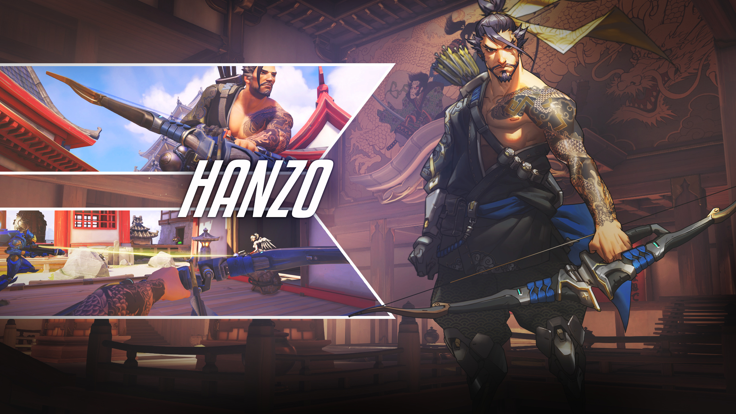 Hanzo Overwatch, HD wallpapers, gaming hero, fierce warrior, 2560x1440 HD Desktop