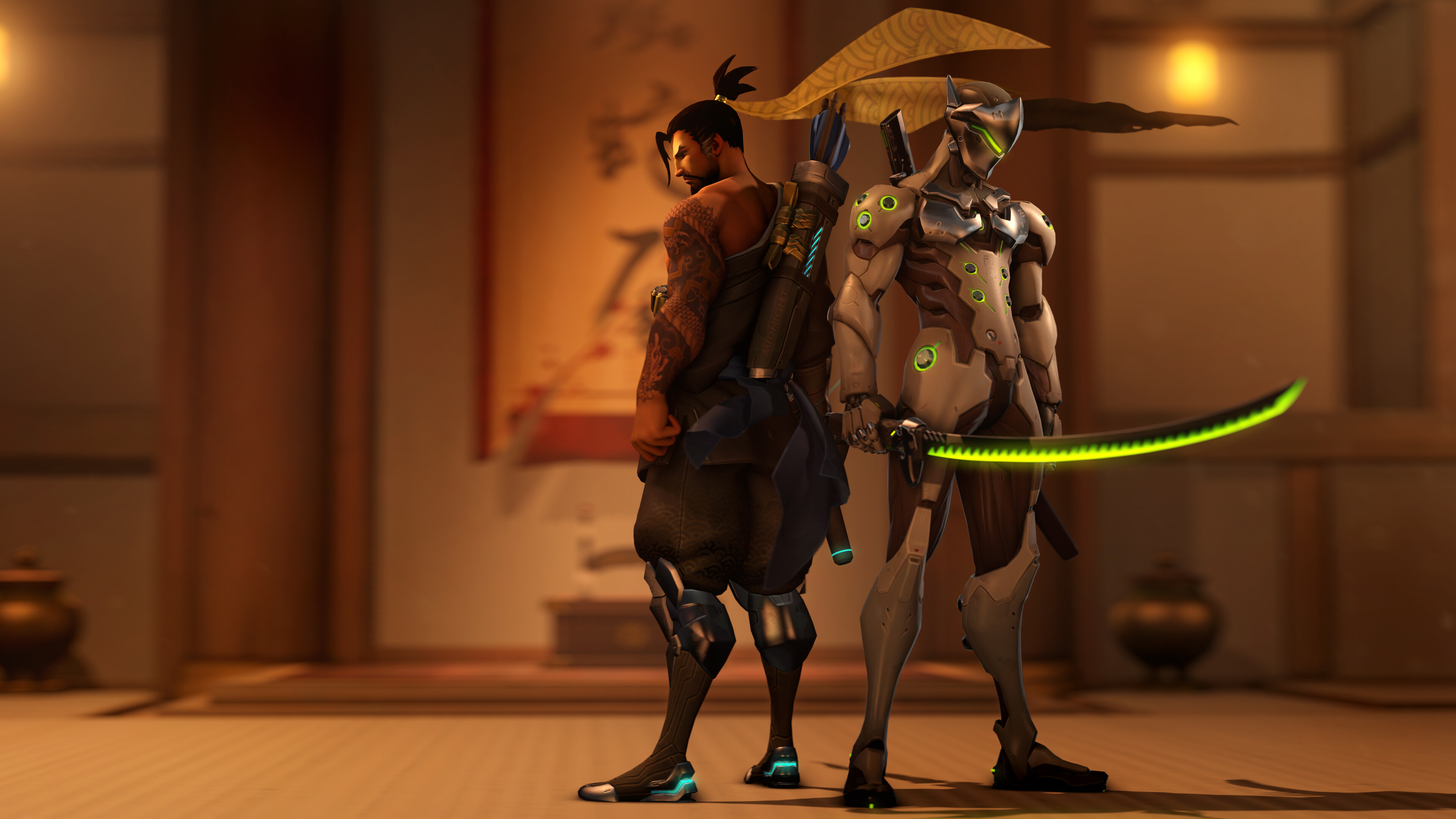 Genji: Hanzo, Games, Swift Strike allows Sparrow to engage or move between targets efficiently. 3840x2160 4K Background.