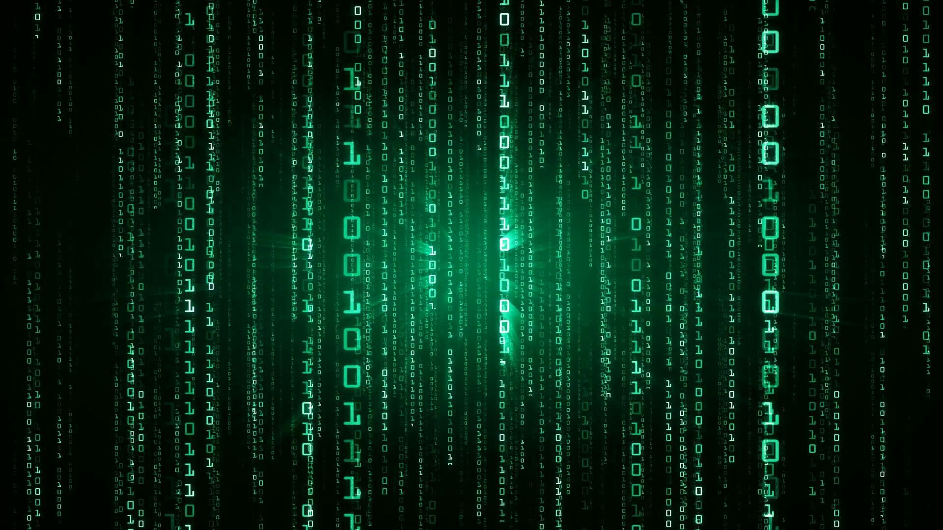 Matrix Franchise: Digital code, A way of representing the activity of the simulated reality environment of the Matrix on screen by kinetic typography. 1920x1080 Full HD Background.