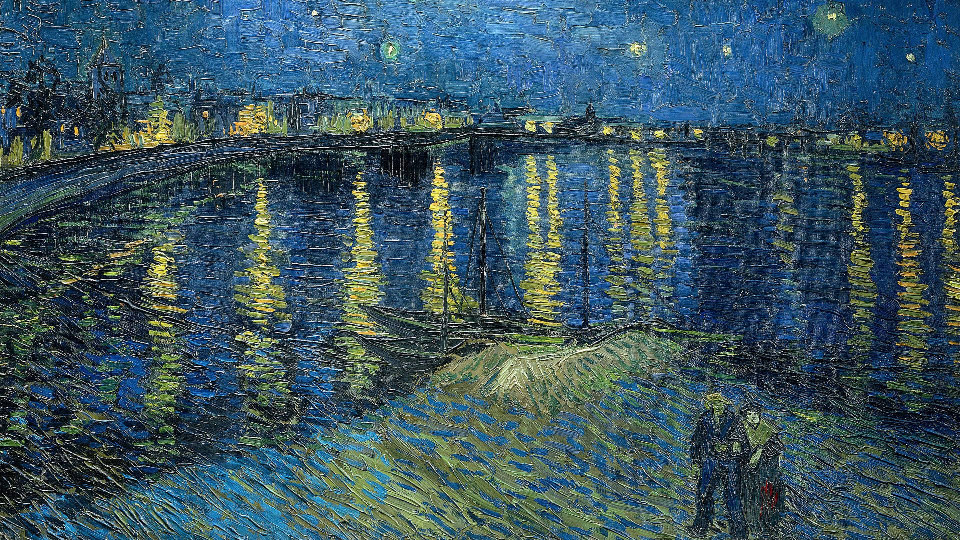 Starry night painting, Vincent Van Gogh, UHD, 4K, 3840x2160 4K Desktop