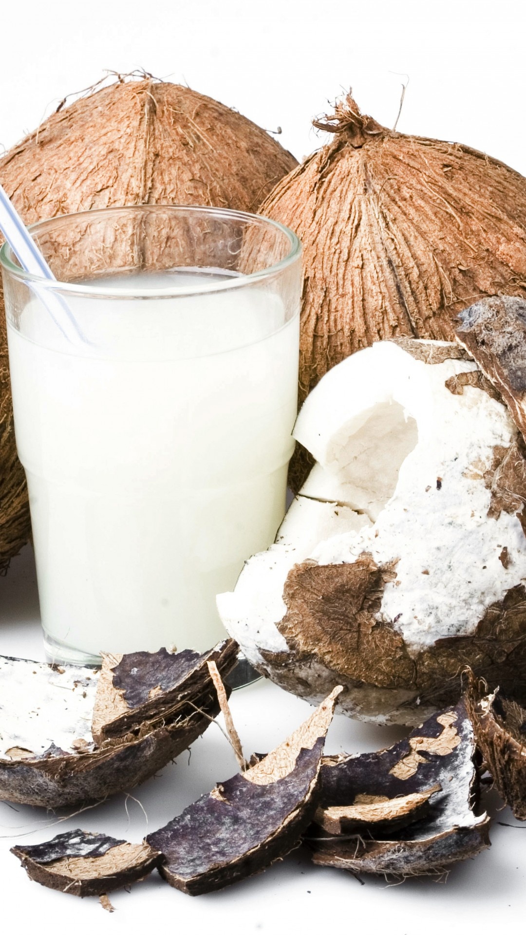 Coconut: Coconut milk, Food, Ingredient, Liquid, Cuisine. 1080x1920 Full HD Wallpaper.