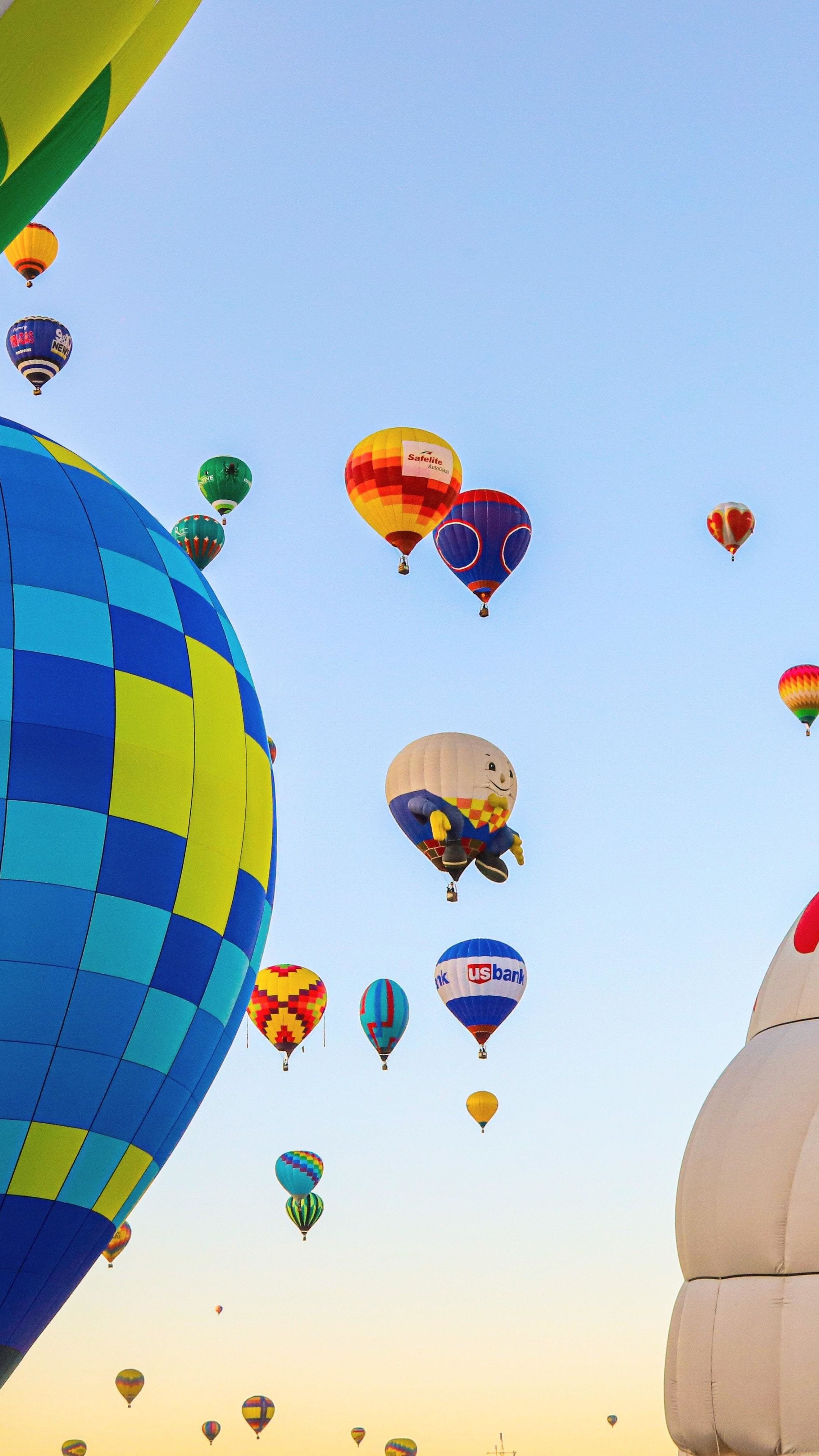 Air Sports: Hot-air balloons festival, Hot air ballooning. 2160x3840 4K Background.