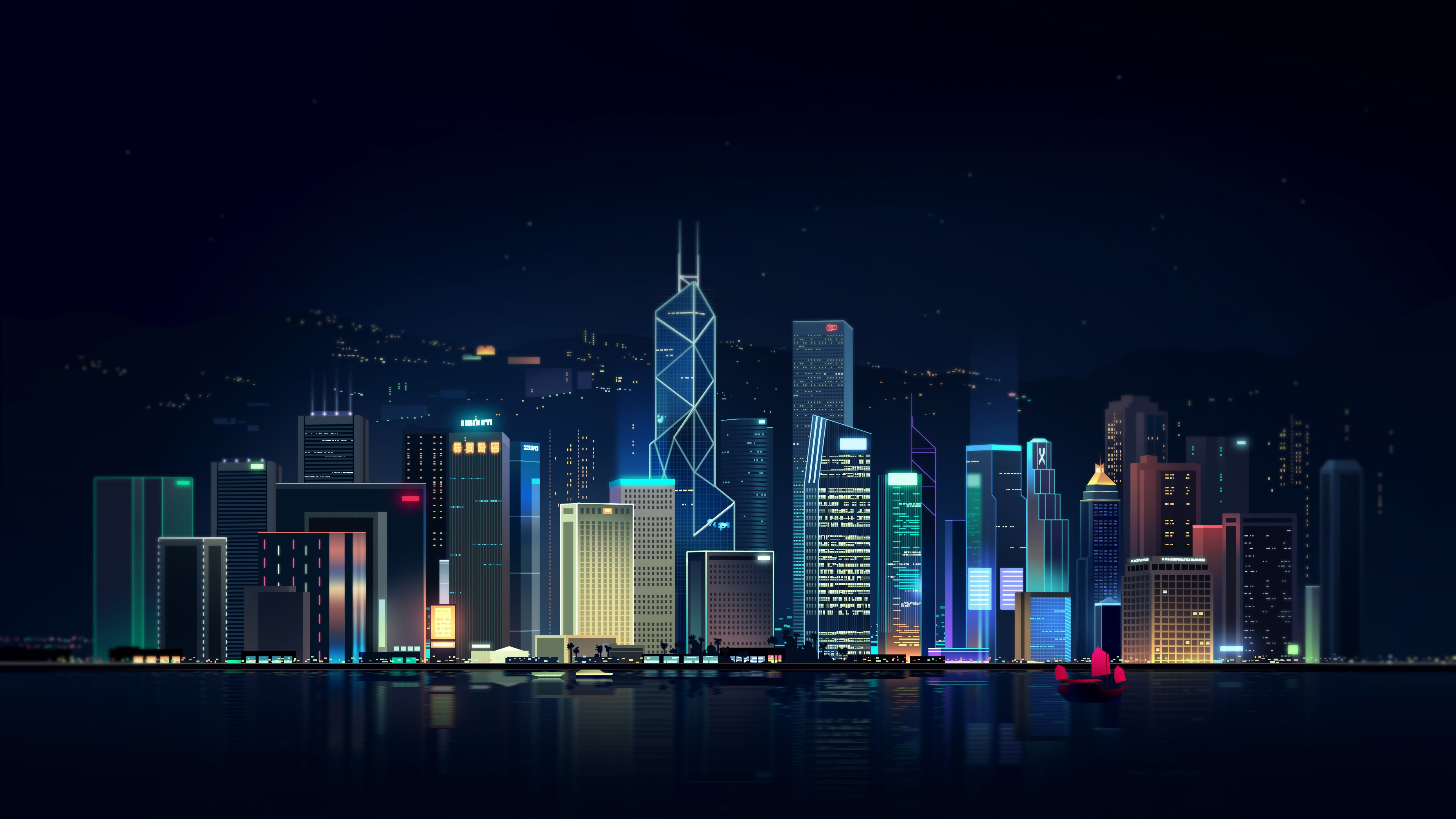 Cartoon Skyline, Travels, Wallpaper, Backgrounds, 3840x2160 4K Desktop