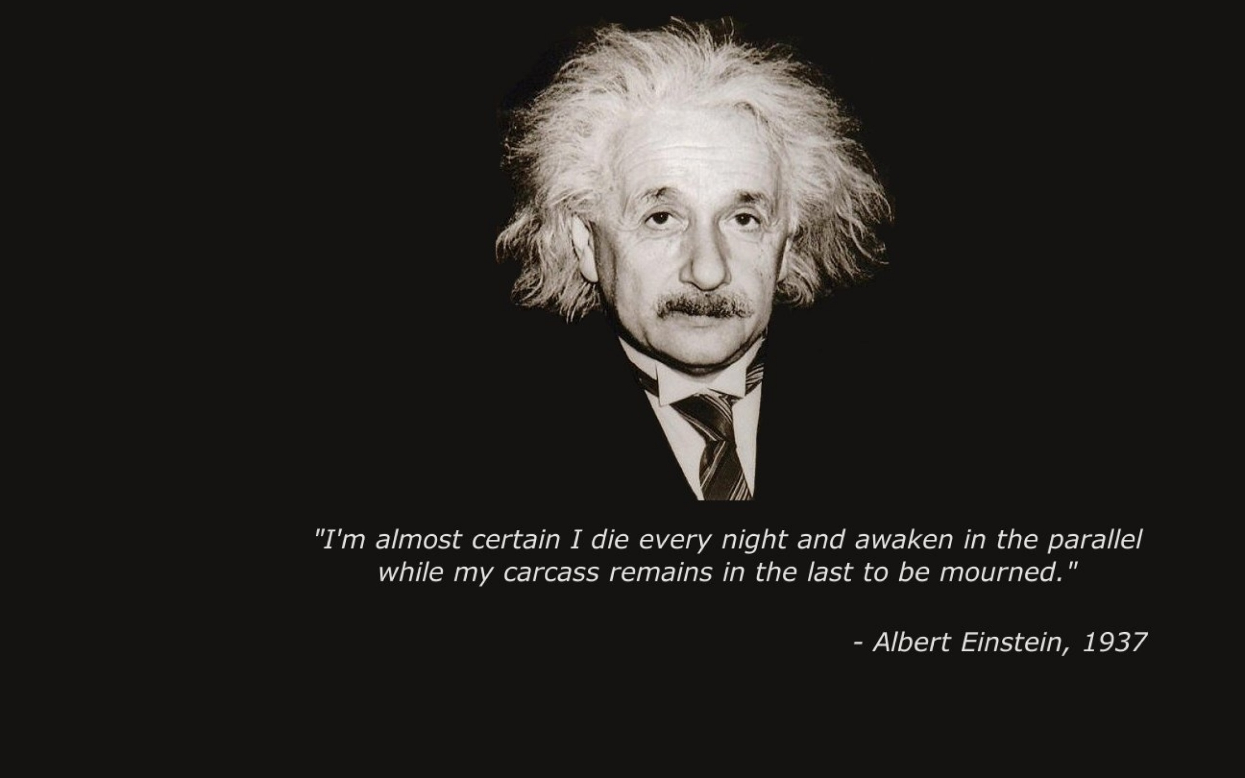 Einstein: Made important contributions to the development of the theory of quantum mechanics. 2560x1600 HD Background.