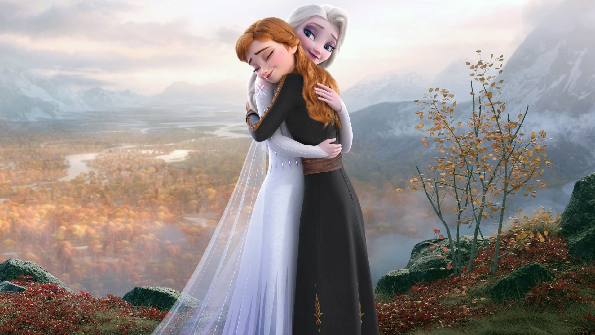 Queen Anna, Frozen Animation, Snow Queen Elsa, Disney, 1920x1080 Full HD Desktop