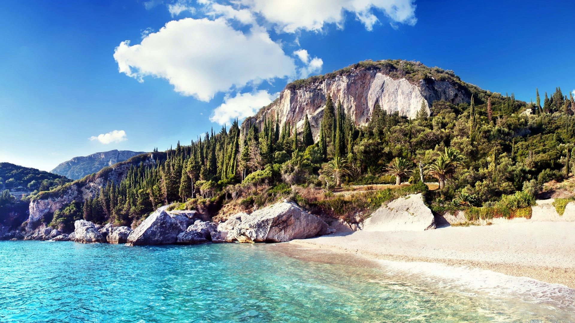 Hidden beaches, Corfu Greece, Urlaub Korfu Griechenland, Explore, 1920x1080 Full HD Desktop