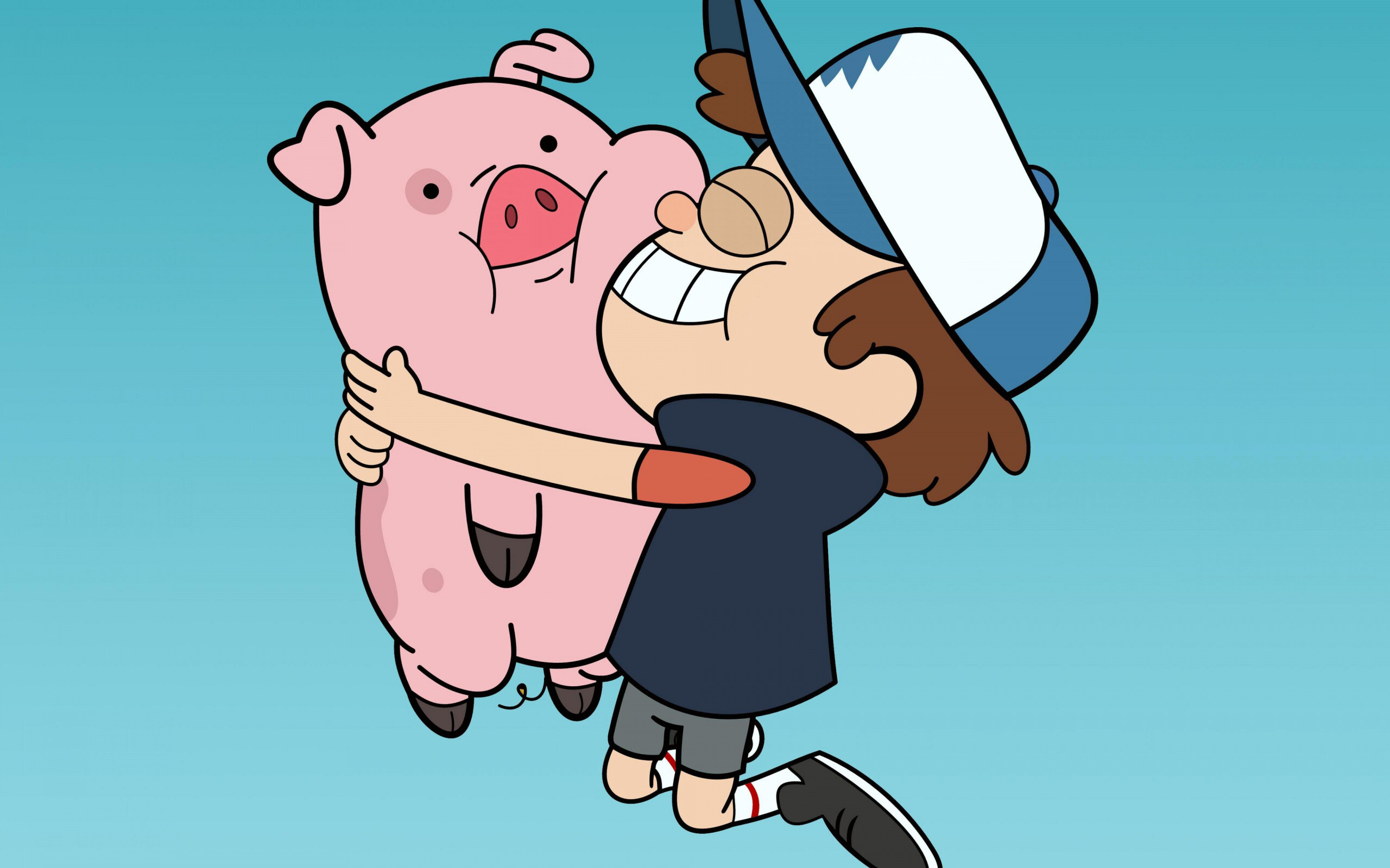 Gravity Falls: Cartoon, Pig, Dipper Pines, Waddles, Animated series. 2560x1600 HD Wallpaper.