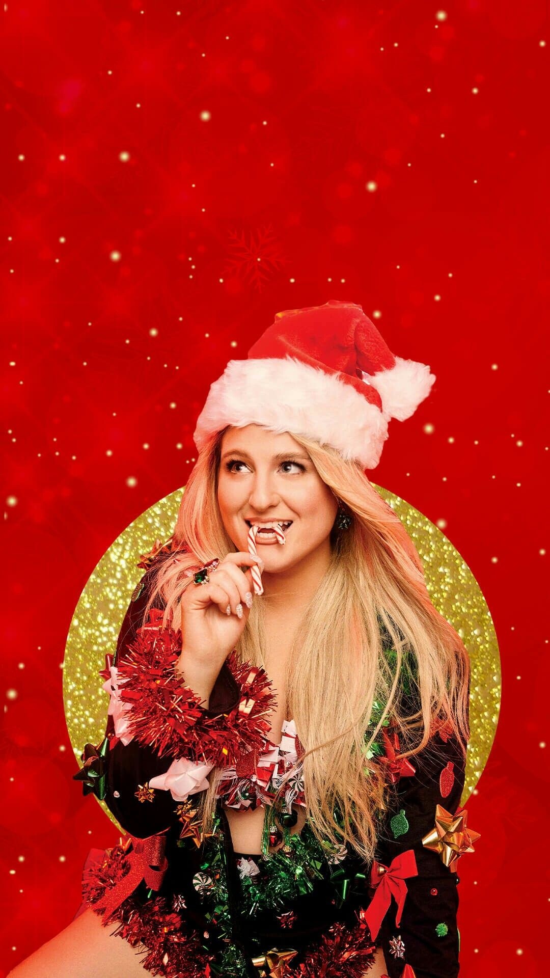 Meghan Trainor, Christmas deluxe album, Festive artwork, Trainor celebration, 1080x1920 Full HD Phone