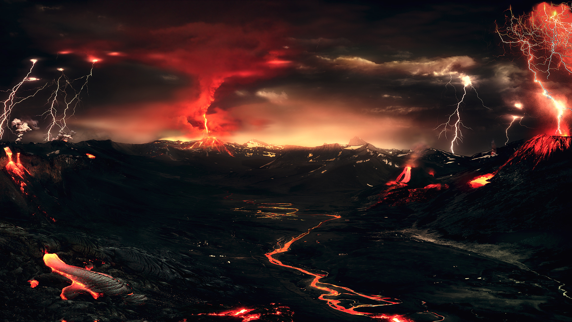 Impressive volcanic landscapes, Breath-taking vistas, Nature's geological masterpiece, Volcanic majesty, 1920x1080 Full HD Desktop